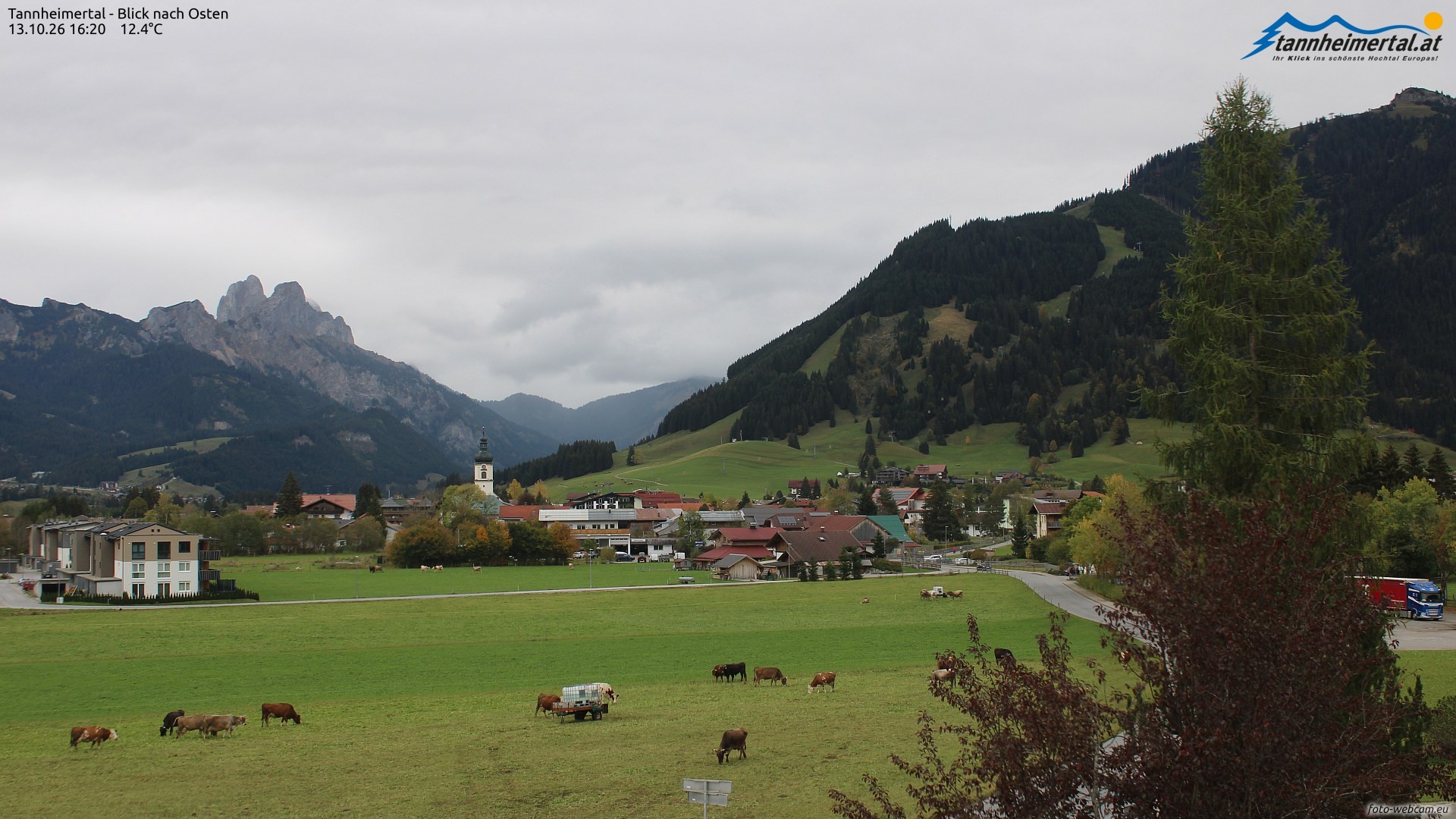 Archiv Foto Webcam Blick ins Tannheimer Tal