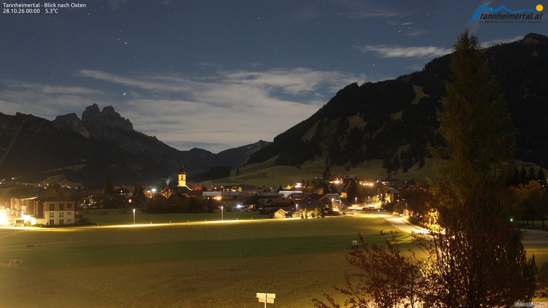 Archiv Foto Webcam Blick ins Tannheimer Tal