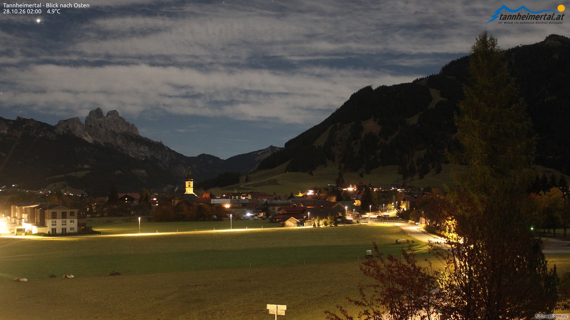 Archiv Foto Webcam Blick ins Tannheimer Tal