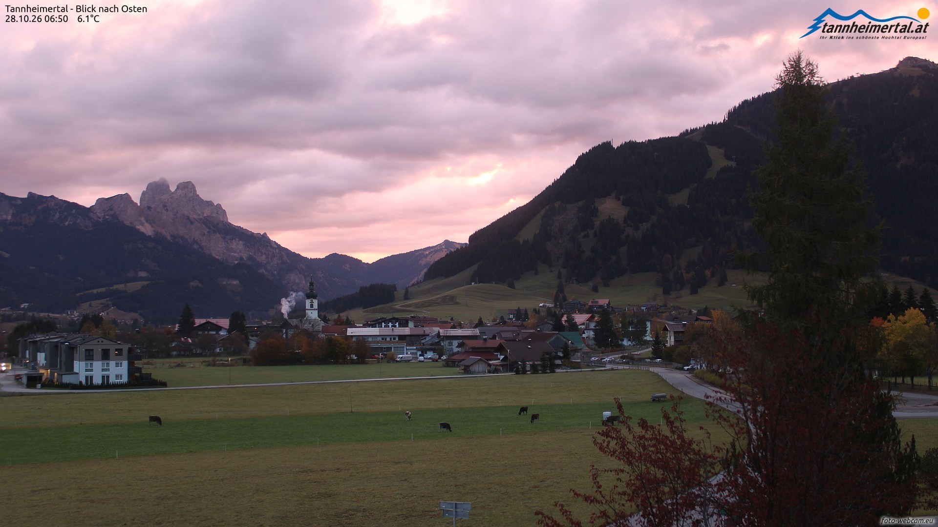 Archiv Foto Webcam Blick ins Tannheimer Tal