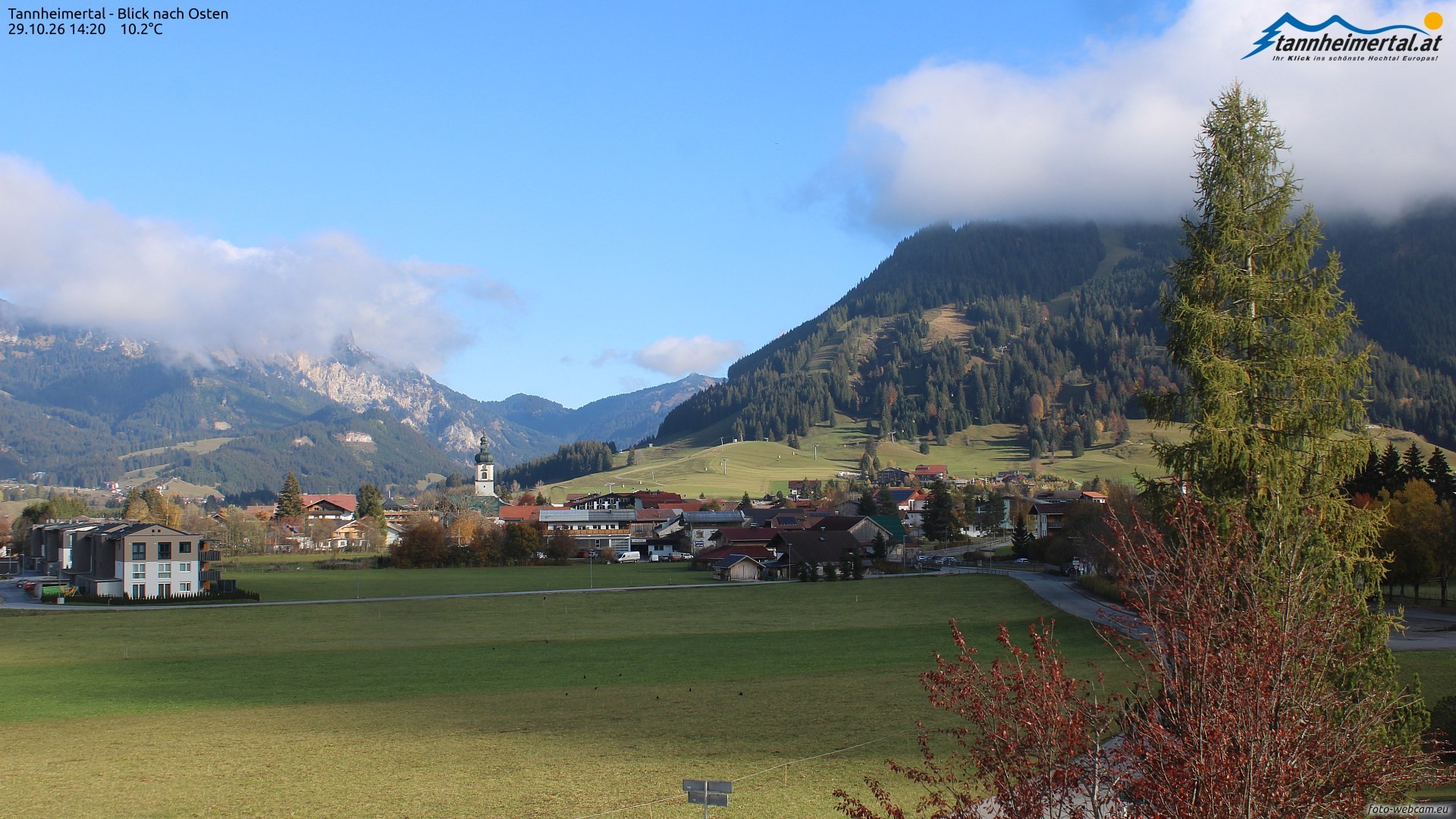Archiv Foto Webcam Blick ins Tannheimer Tal