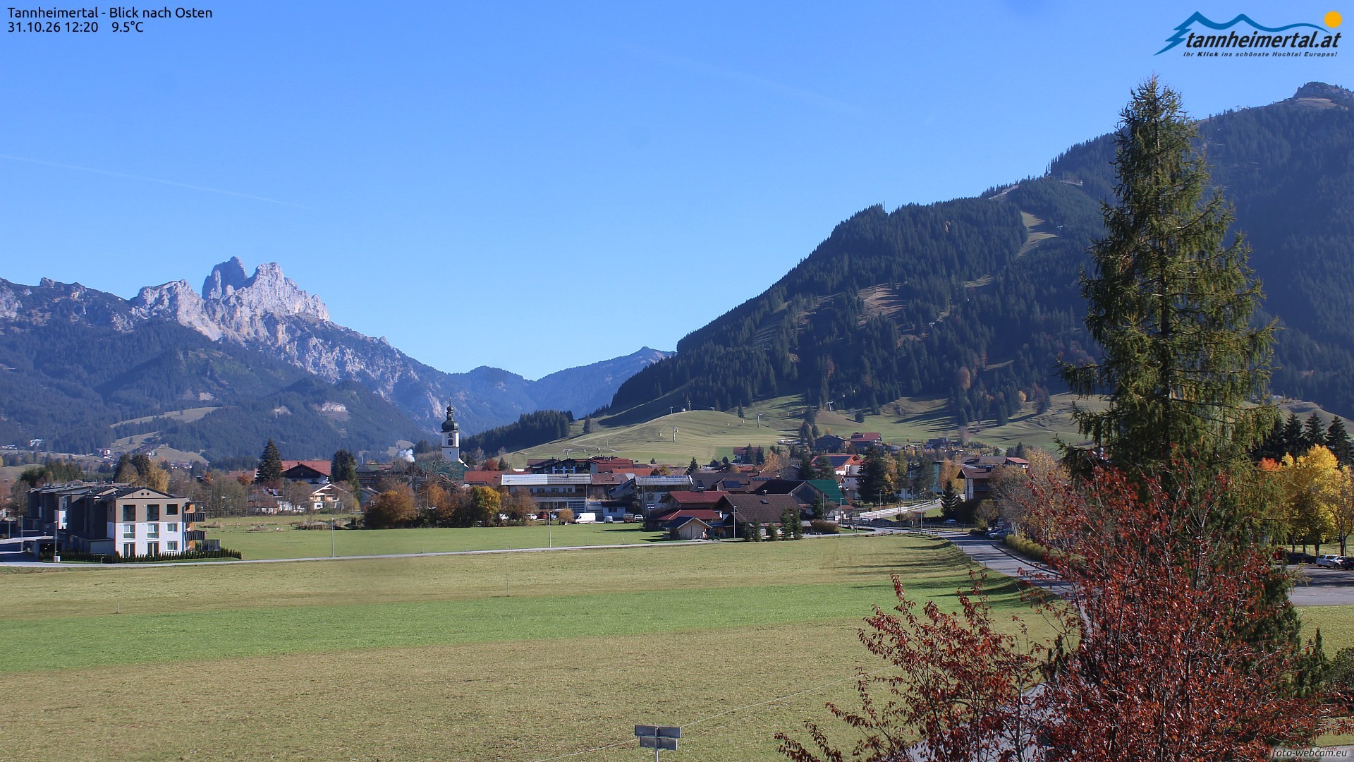 Archiv Foto Webcam Blick ins Tannheimer Tal