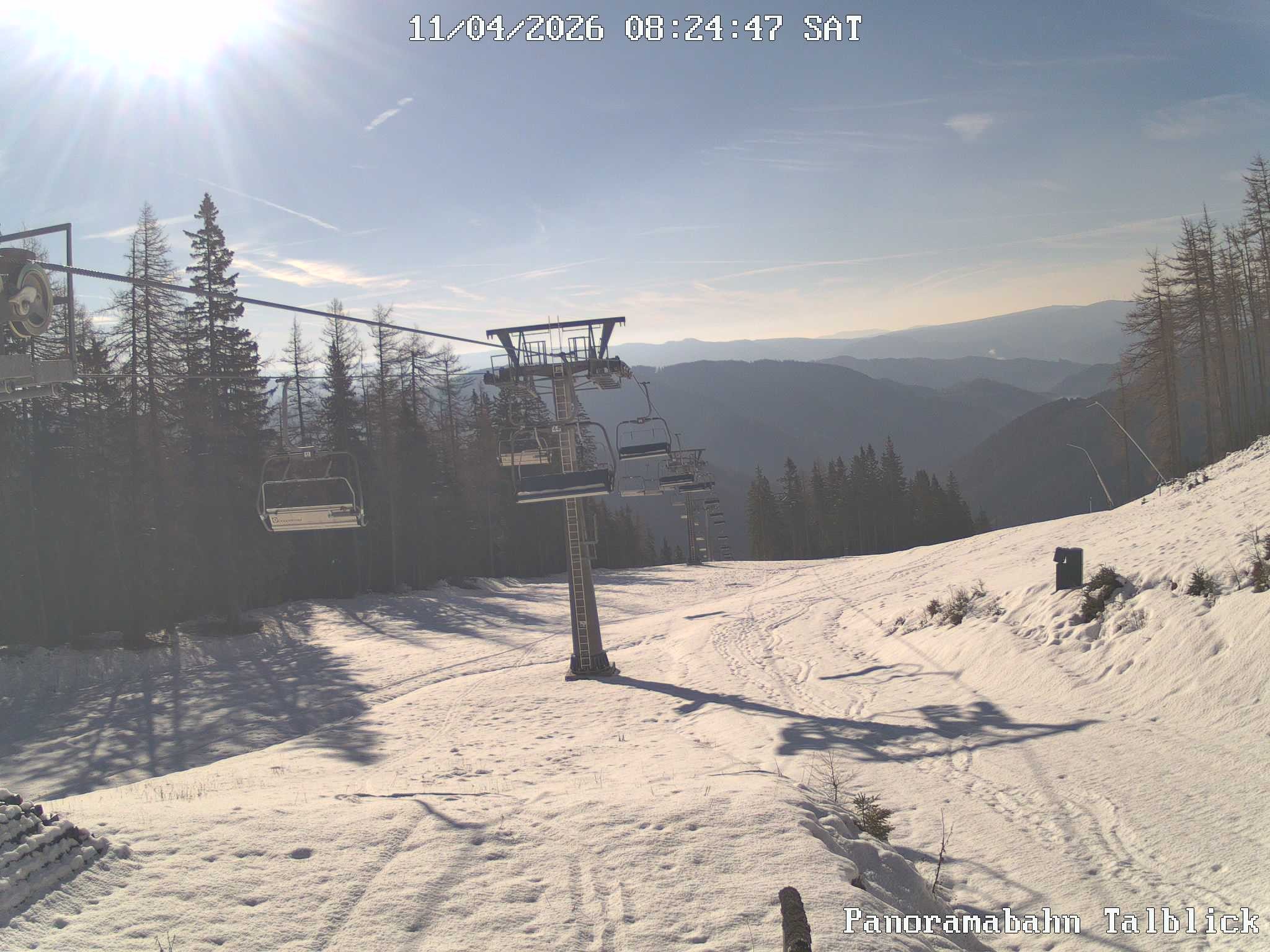 Archived image Webcam mountain station Panoramalift, alp Brunnalm/mount Hohe Veitsch