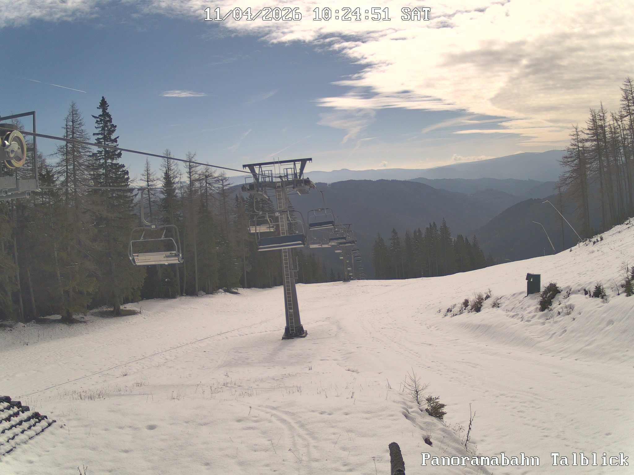 Archived image Webcam mountain station Panoramalift, alp Brunnalm/mount Hohe Veitsch