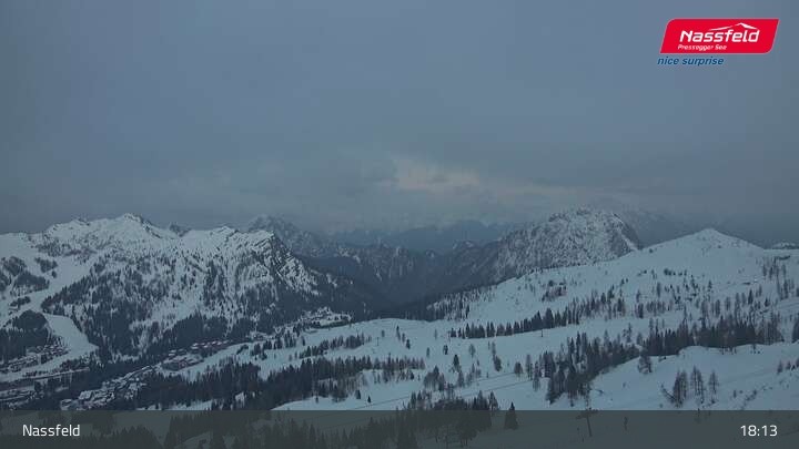 Archiv Foto Webcam Nassfeld: Blick Tressdorfer Höhe