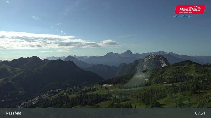 Archiv Foto Webcam Nassfeld: Blick Tressdorfer Höhe