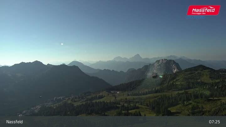 Archiv Foto Webcam Nassfeld: Blick Tressdorfer Höhe