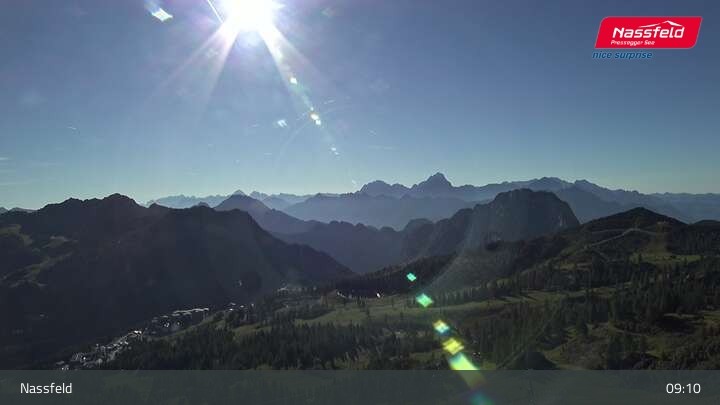 Archiv Foto Webcam Nassfeld: Blick Tressdorfer Höhe