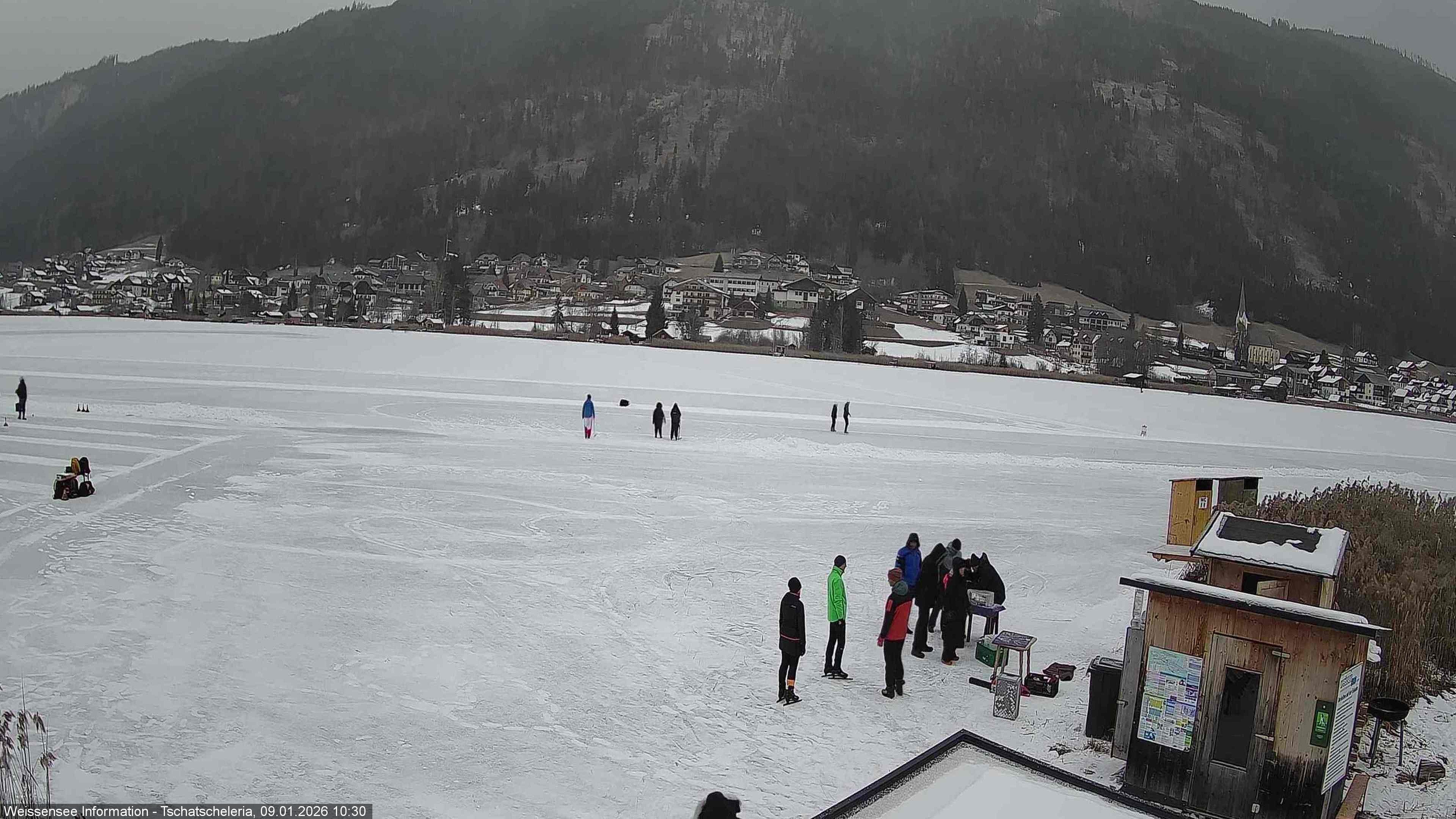 Archiv Foto Webcam Weissensee: Seeblick von Tschatscheleria