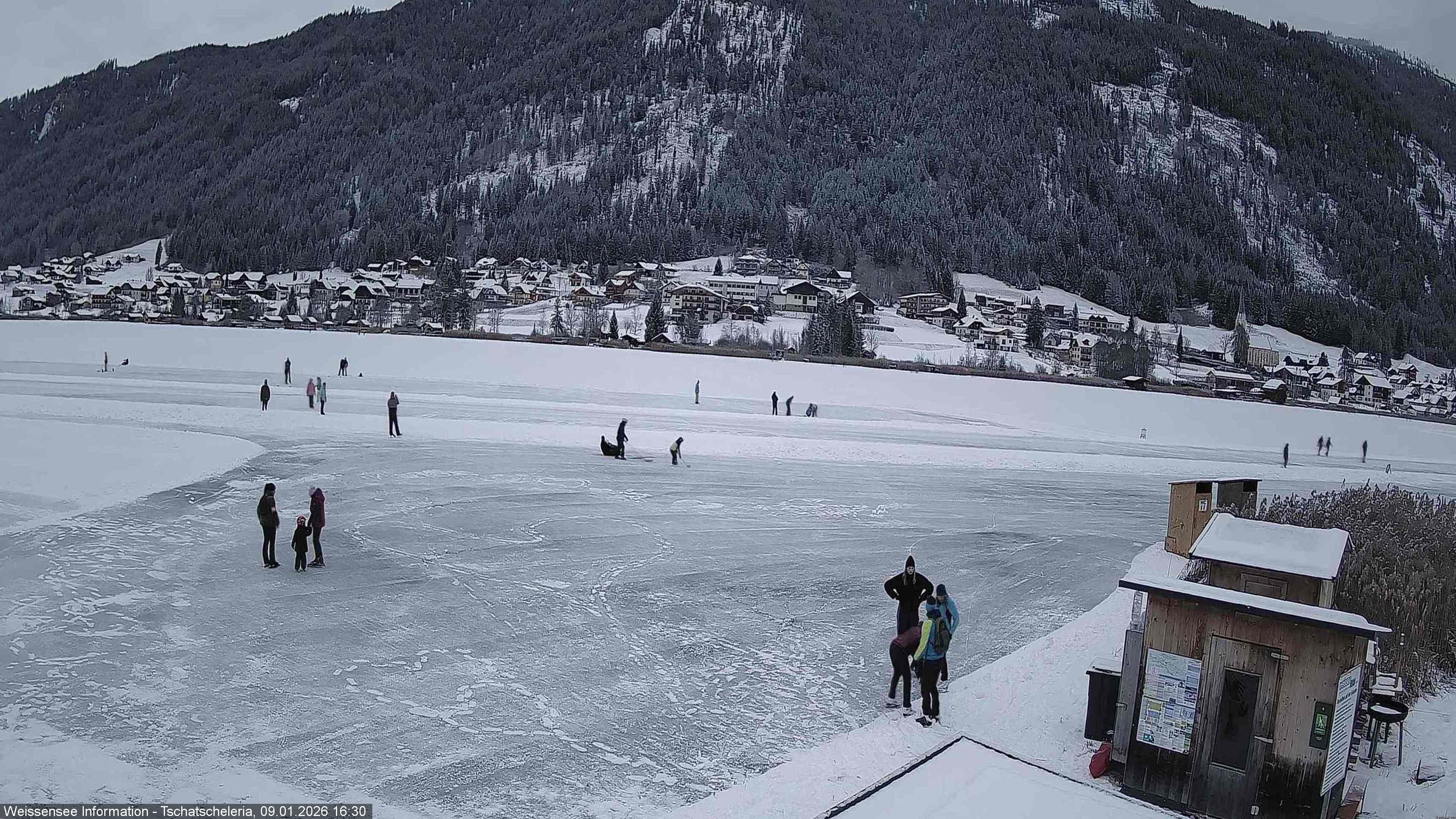Archiv Foto Webcam Weissensee: Seeblick von Tschatscheleria
