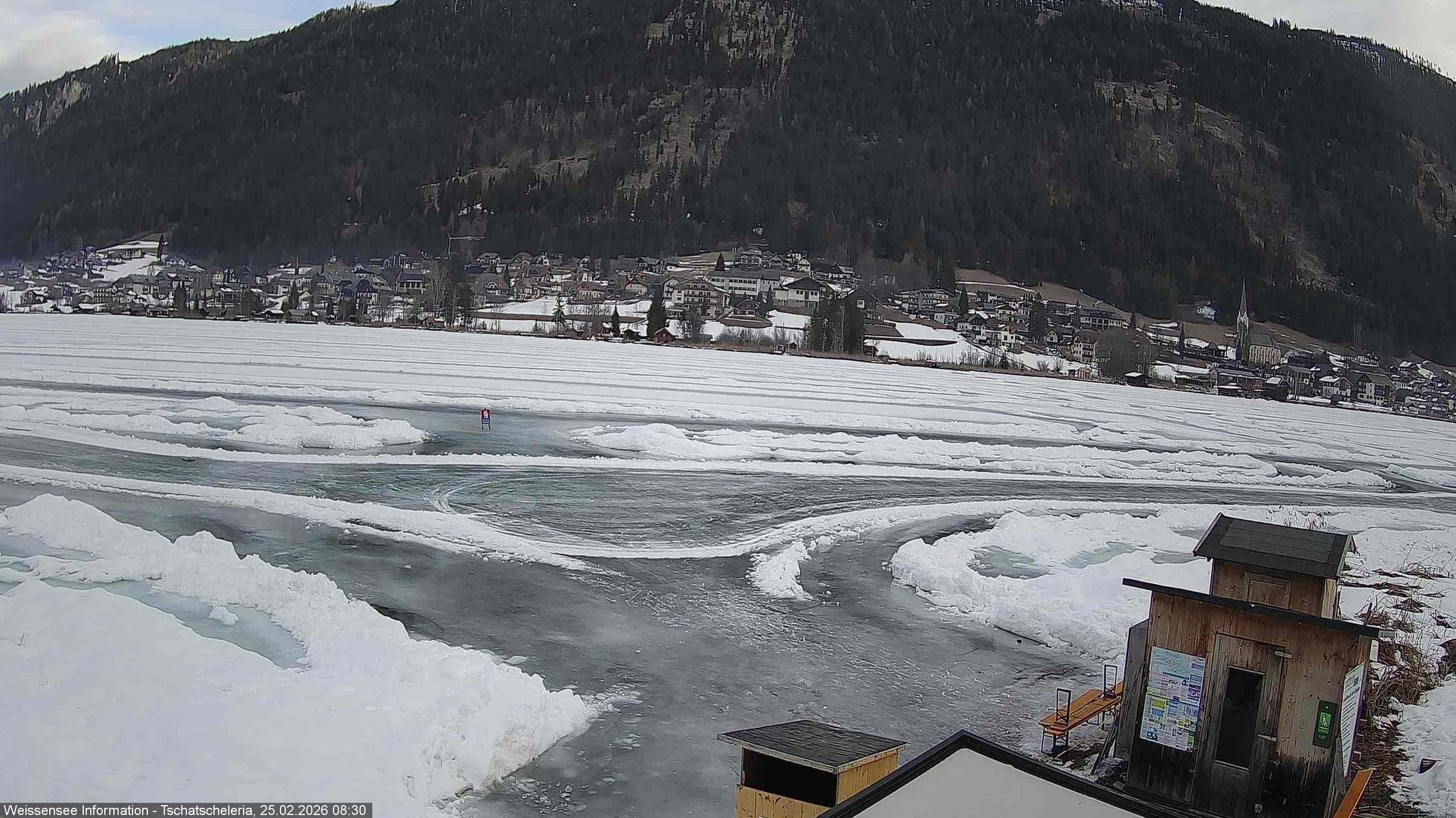 Archiv Foto Webcam Weissensee: Seeblick von Tschatscheleria