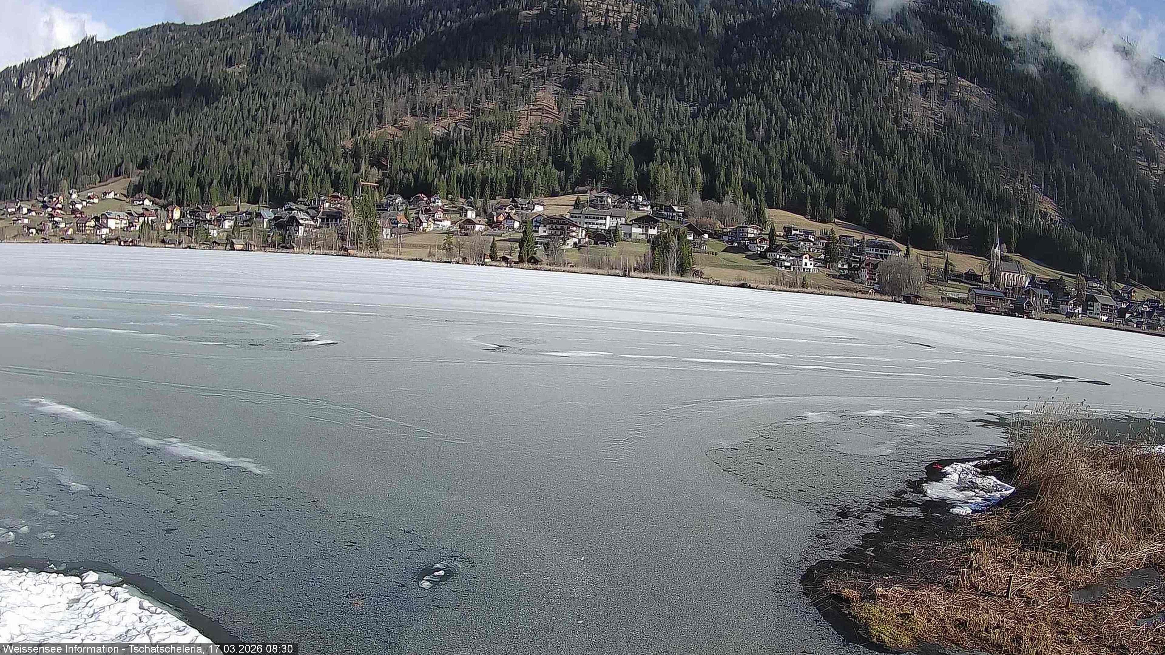 Archiv Foto Webcam Weissensee: Seeblick von Tschatscheleria