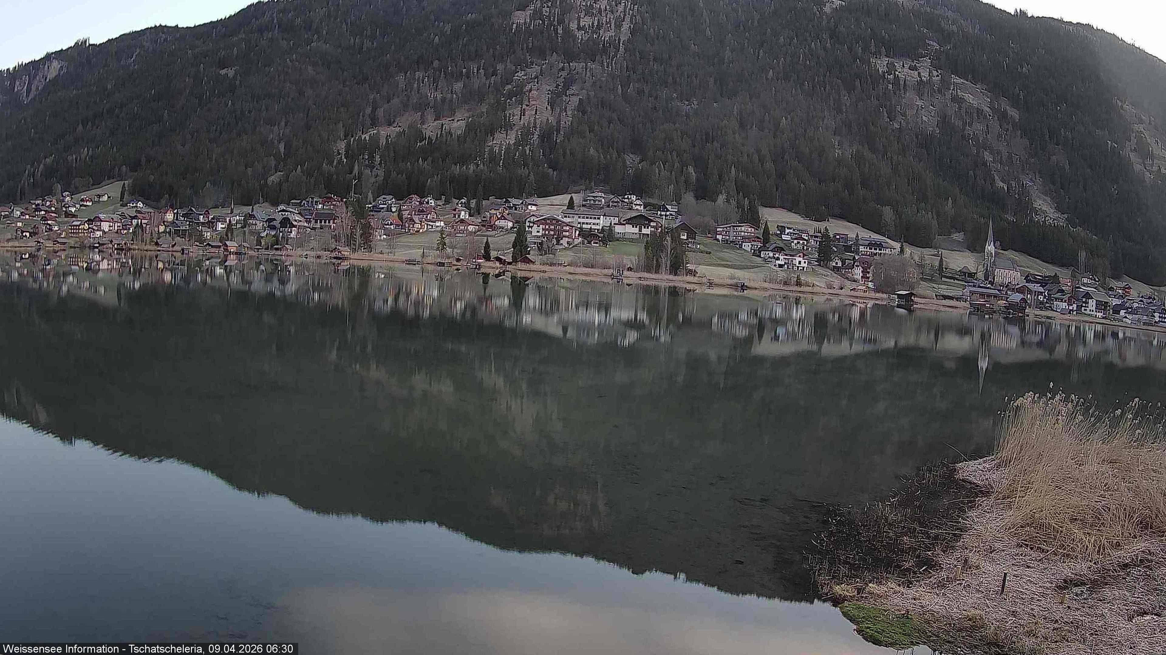Archiv Foto Webcam Weissensee: Seeblick von Tschatscheleria