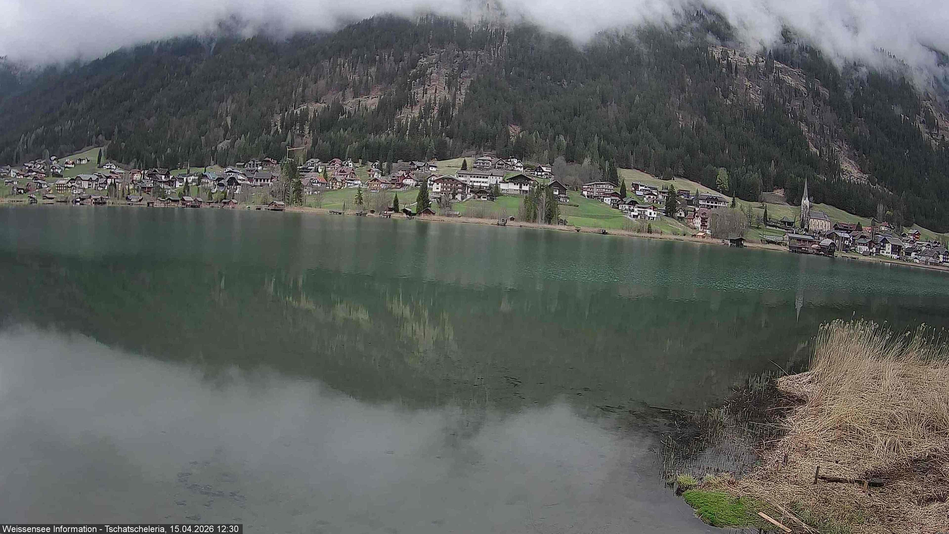 Archiv Foto Webcam Weissensee: Seeblick von Tschatscheleria