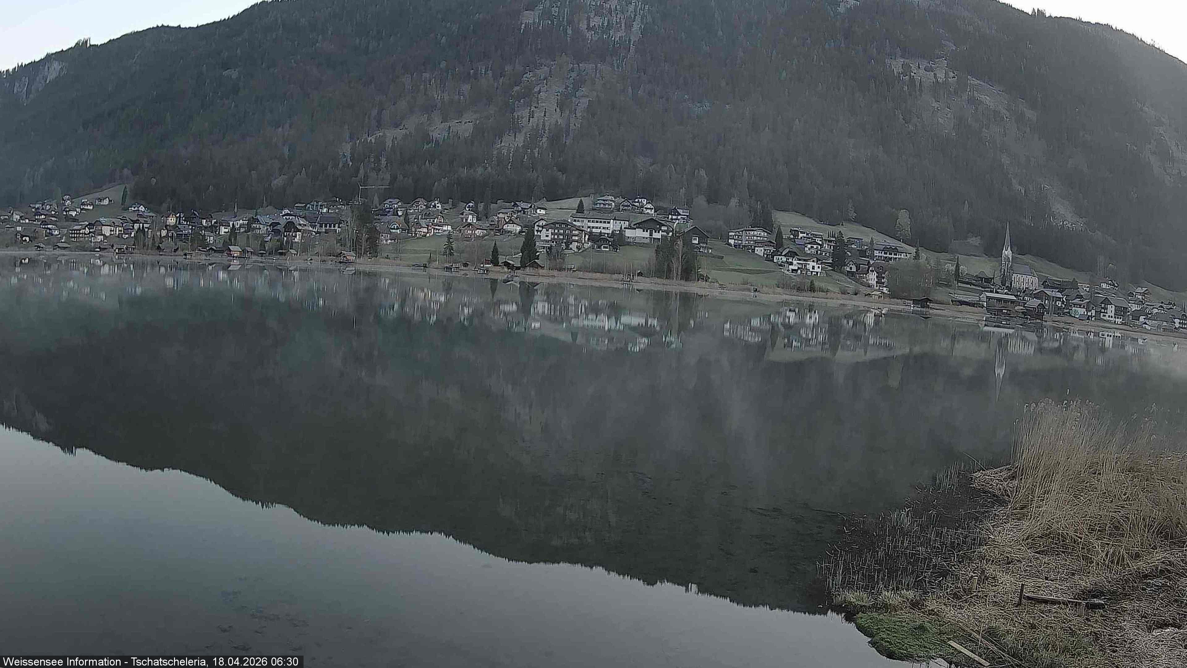 Archiv Foto Webcam Weissensee: Seeblick von Tschatscheleria