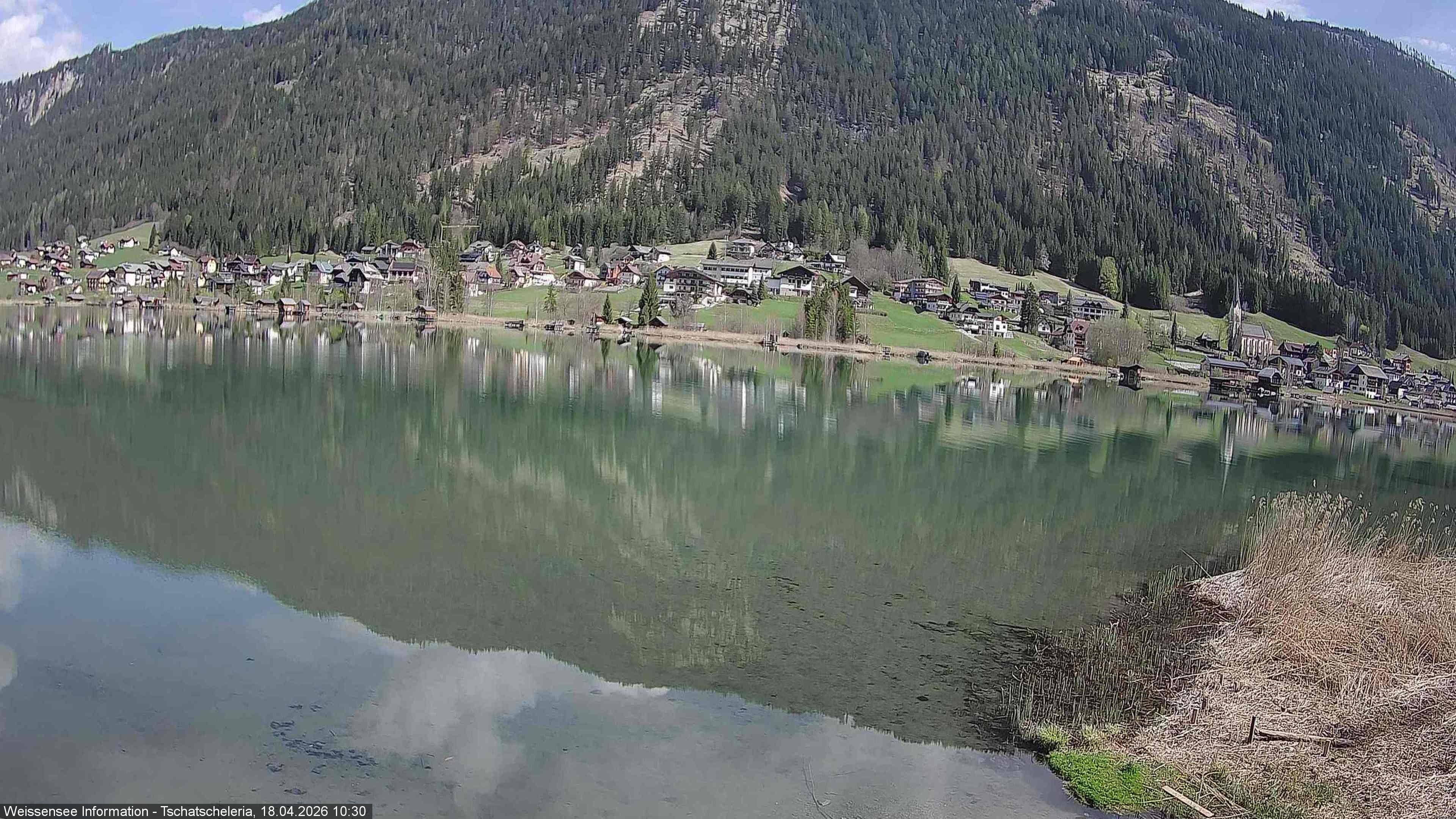 Archiv Foto Webcam Weissensee: Seeblick von Tschatscheleria