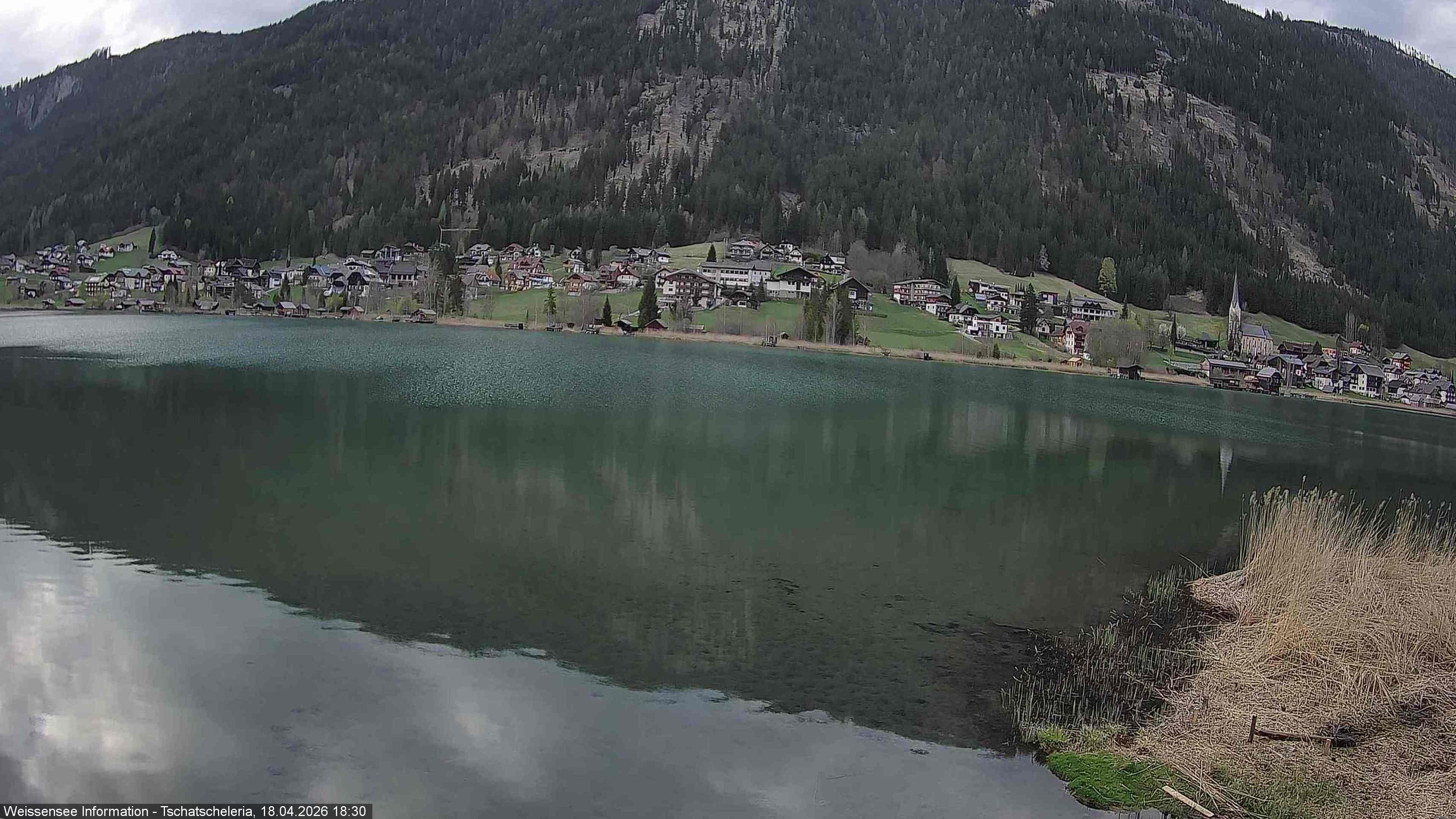 Archiv Foto Webcam Weissensee: Seeblick von Tschatscheleria