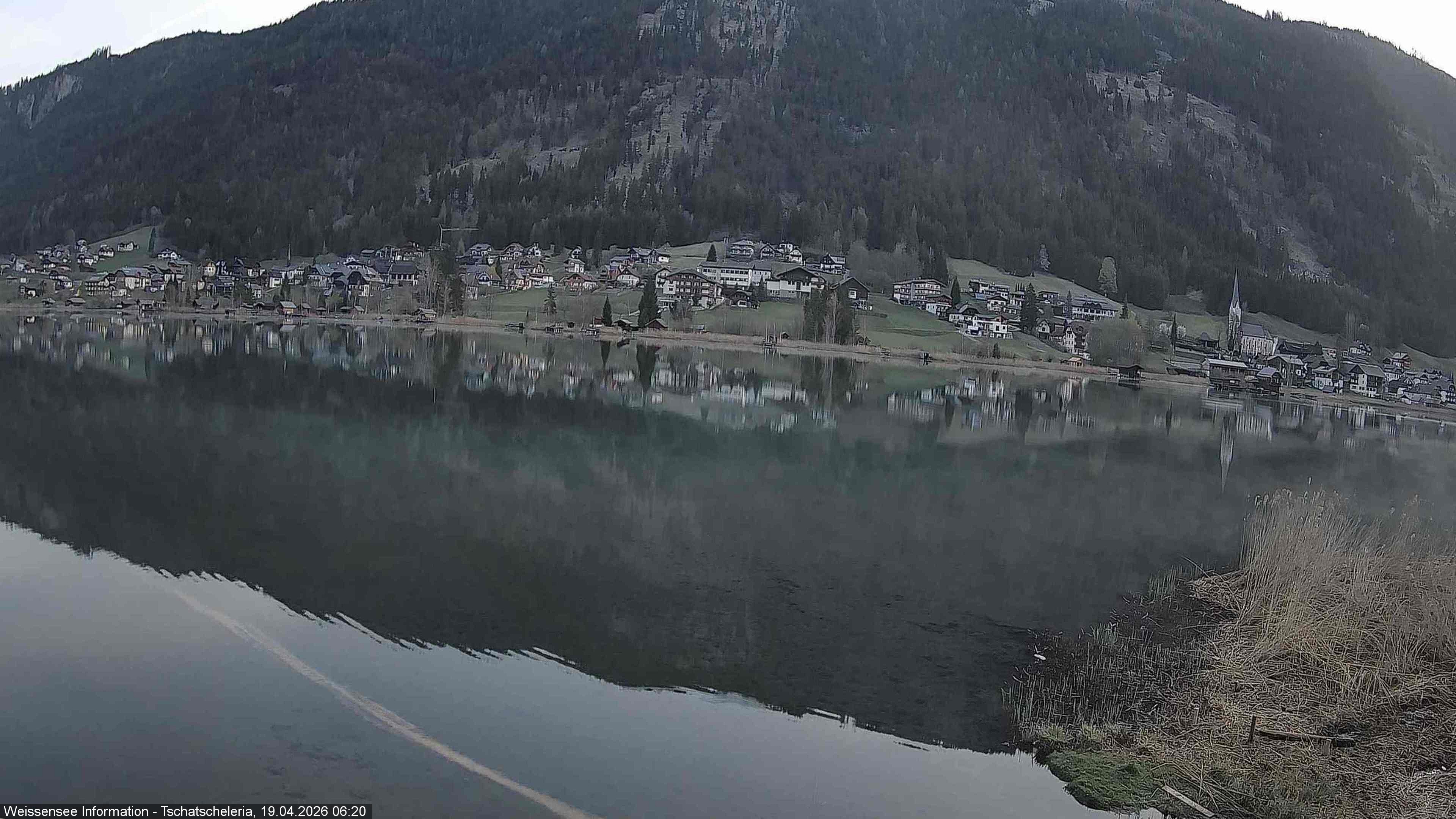 Archiv Foto Webcam Weissensee: Seeblick von Tschatscheleria