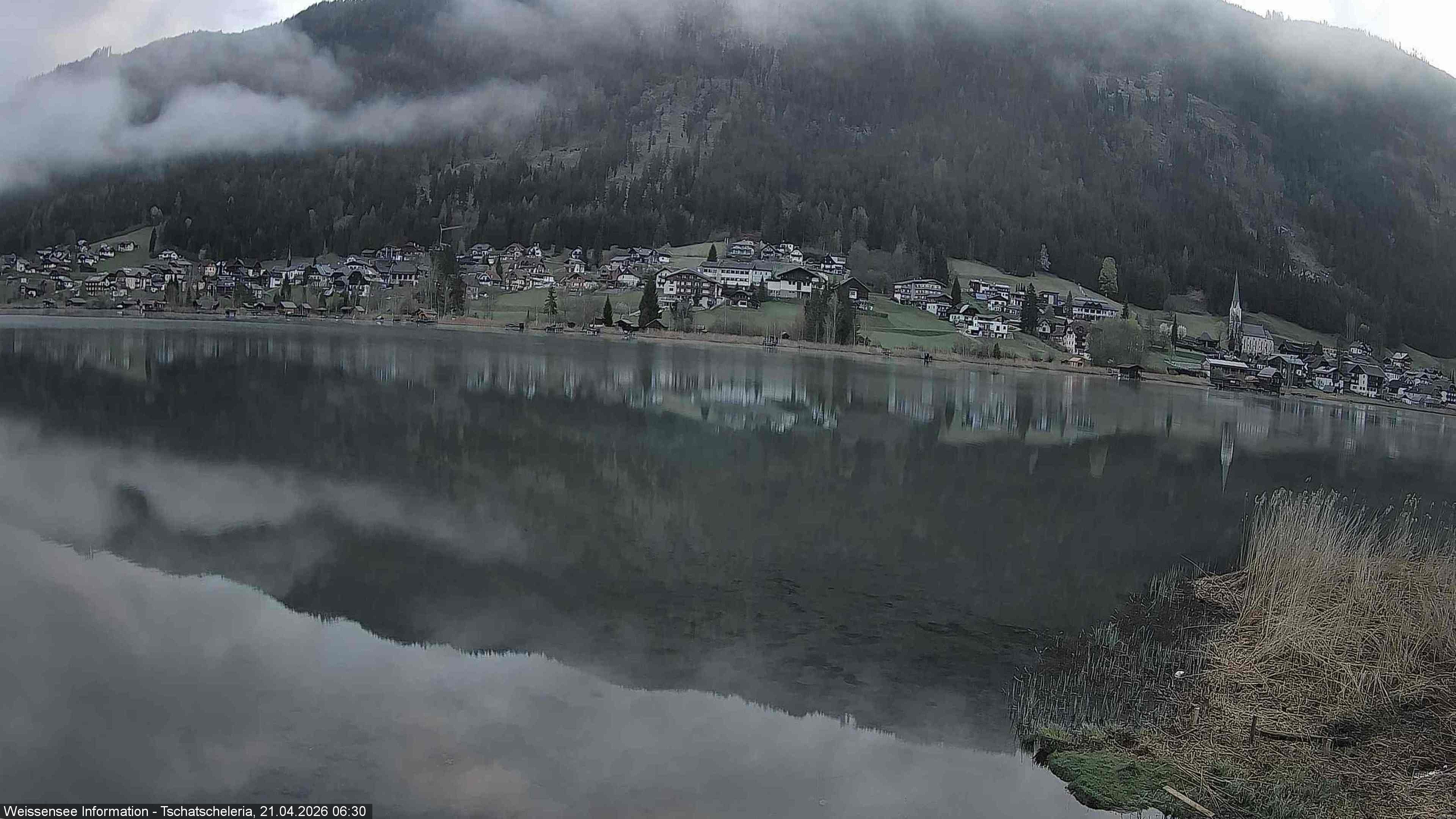 Archiv Foto Webcam Weissensee: Seeblick von Tschatscheleria