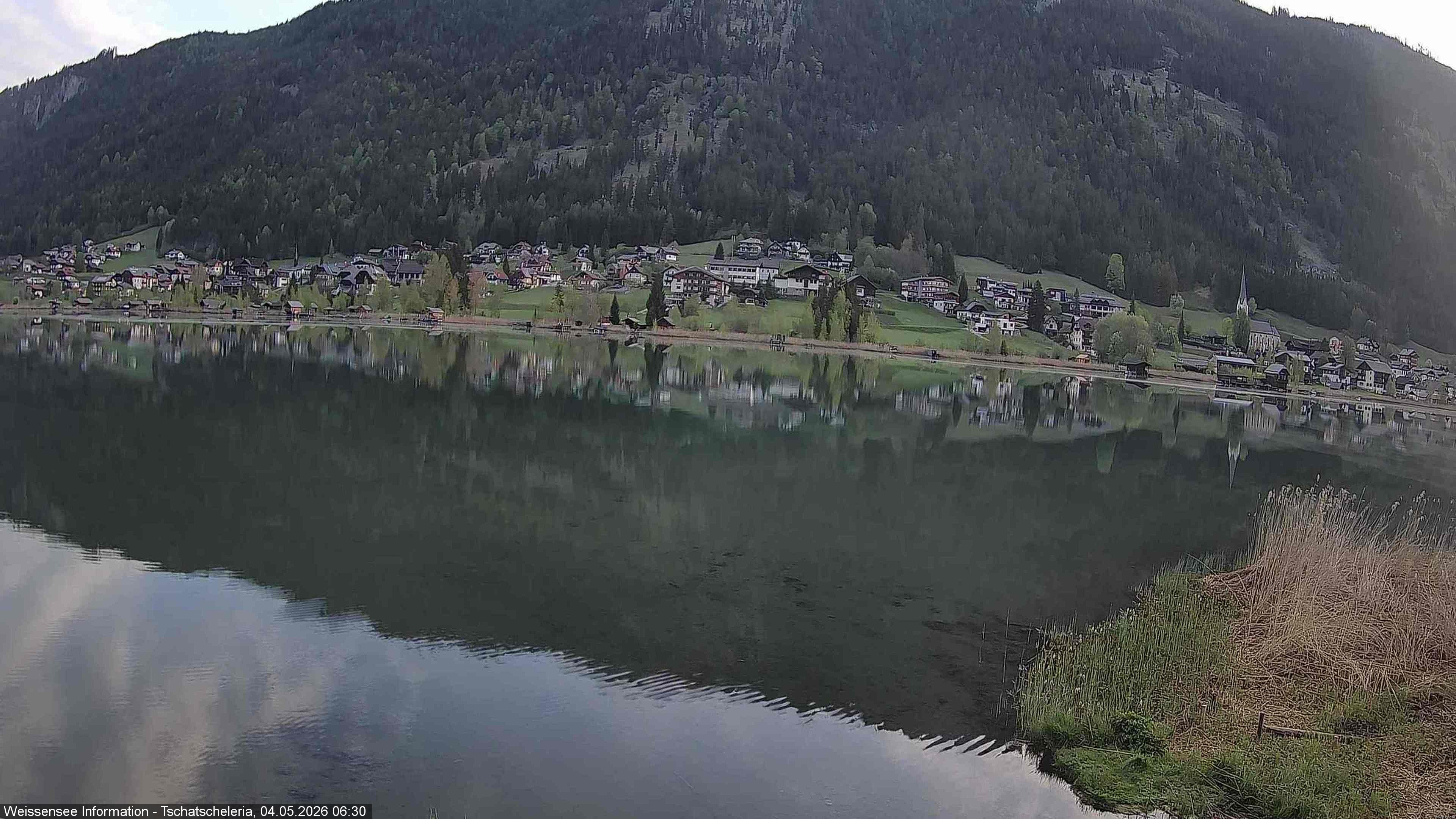 Archiv Foto Webcam Weissensee: Seeblick von Tschatscheleria