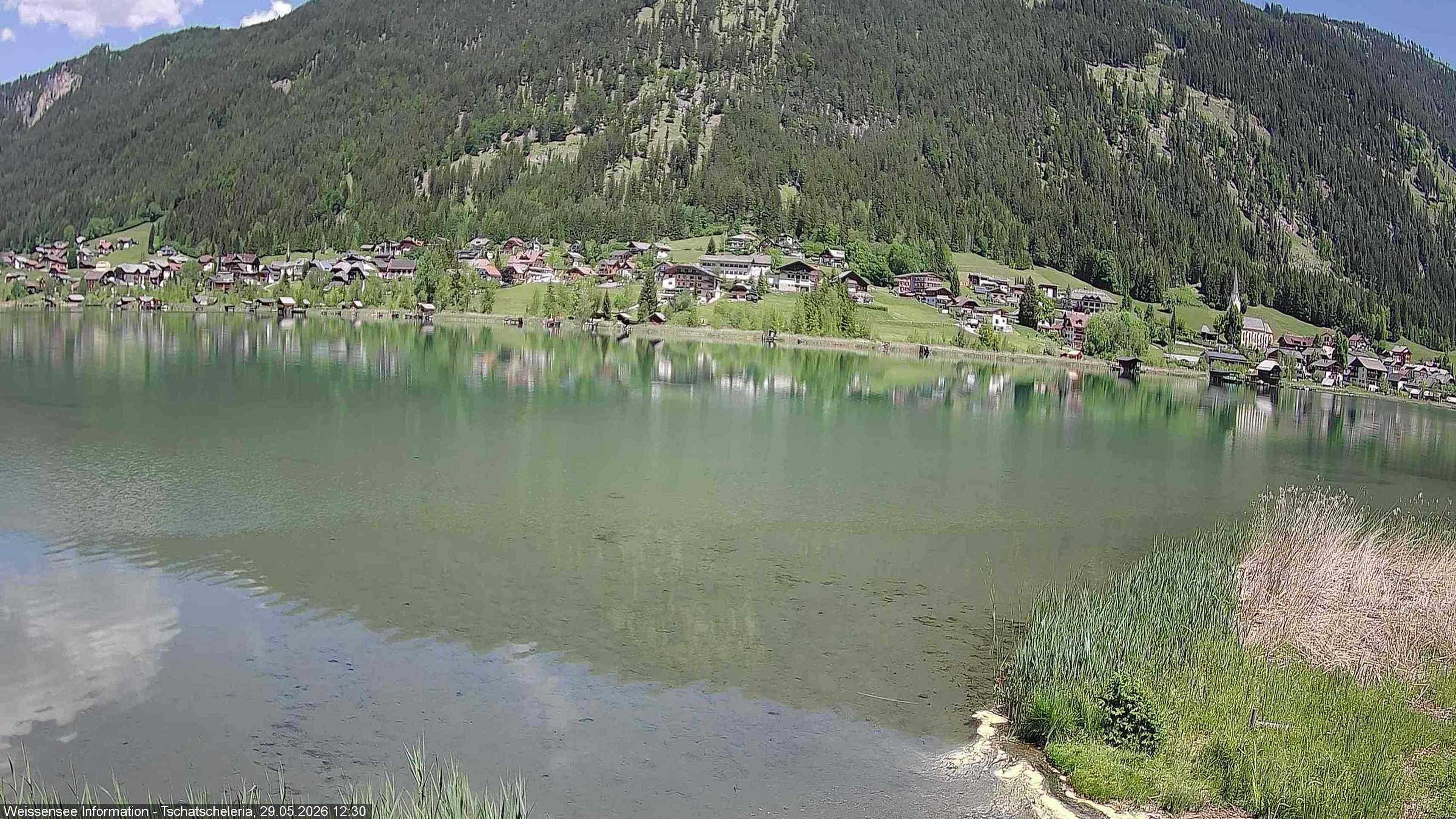 Archiv Foto Webcam Weissensee: Seeblick von Tschatscheleria