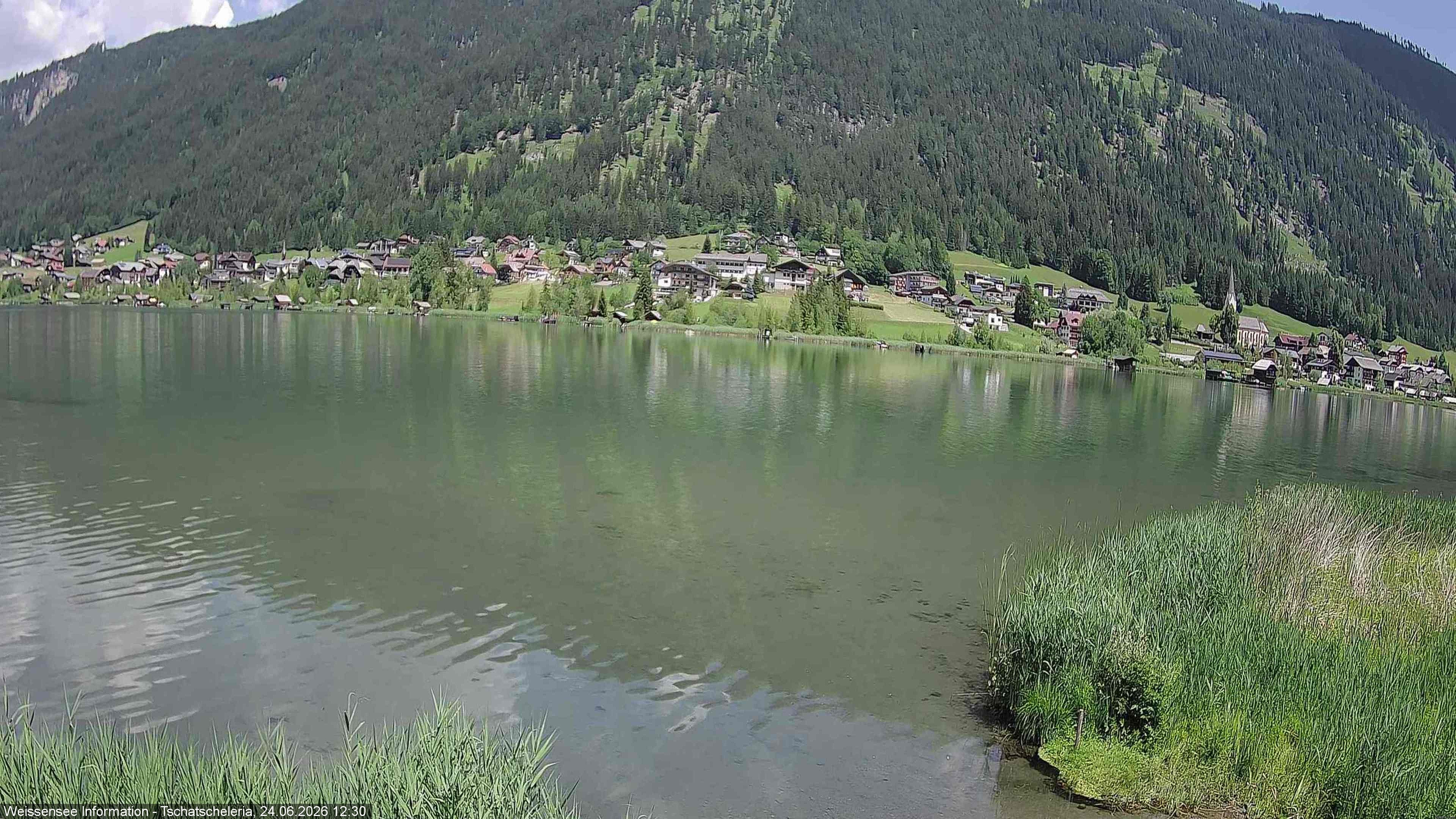 Archiv Foto Webcam Weissensee: Seeblick von Tschatscheleria