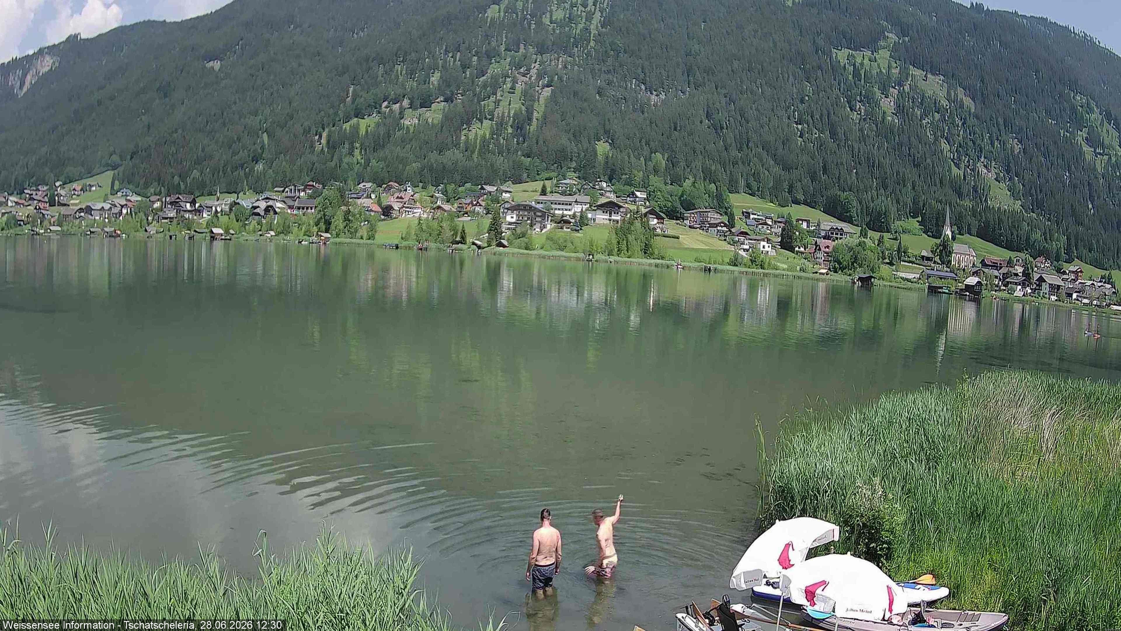 Archiv Foto Webcam Weissensee: Seeblick von Tschatscheleria