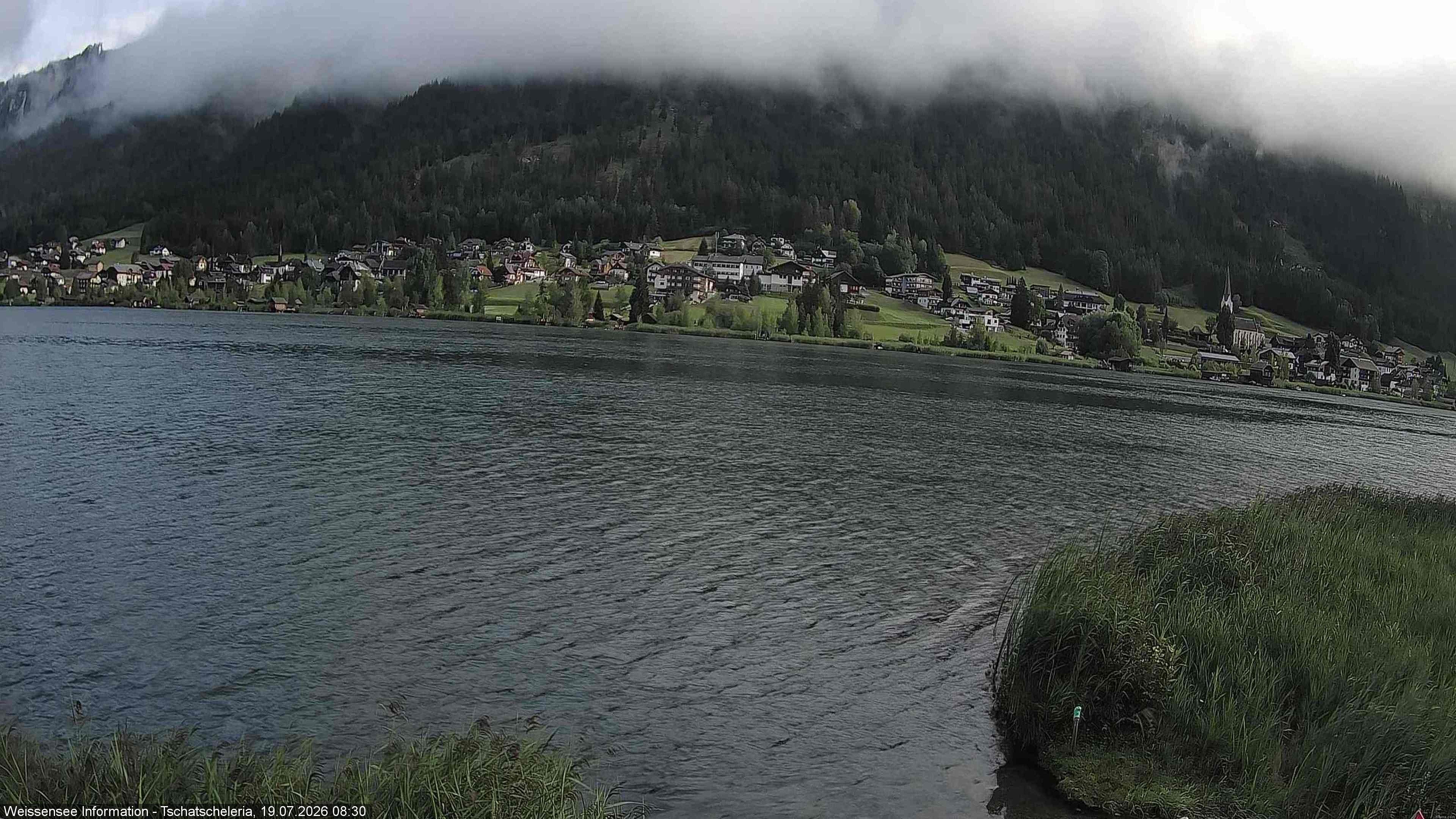 Archiv Foto Webcam Weissensee: Seeblick von Tschatscheleria