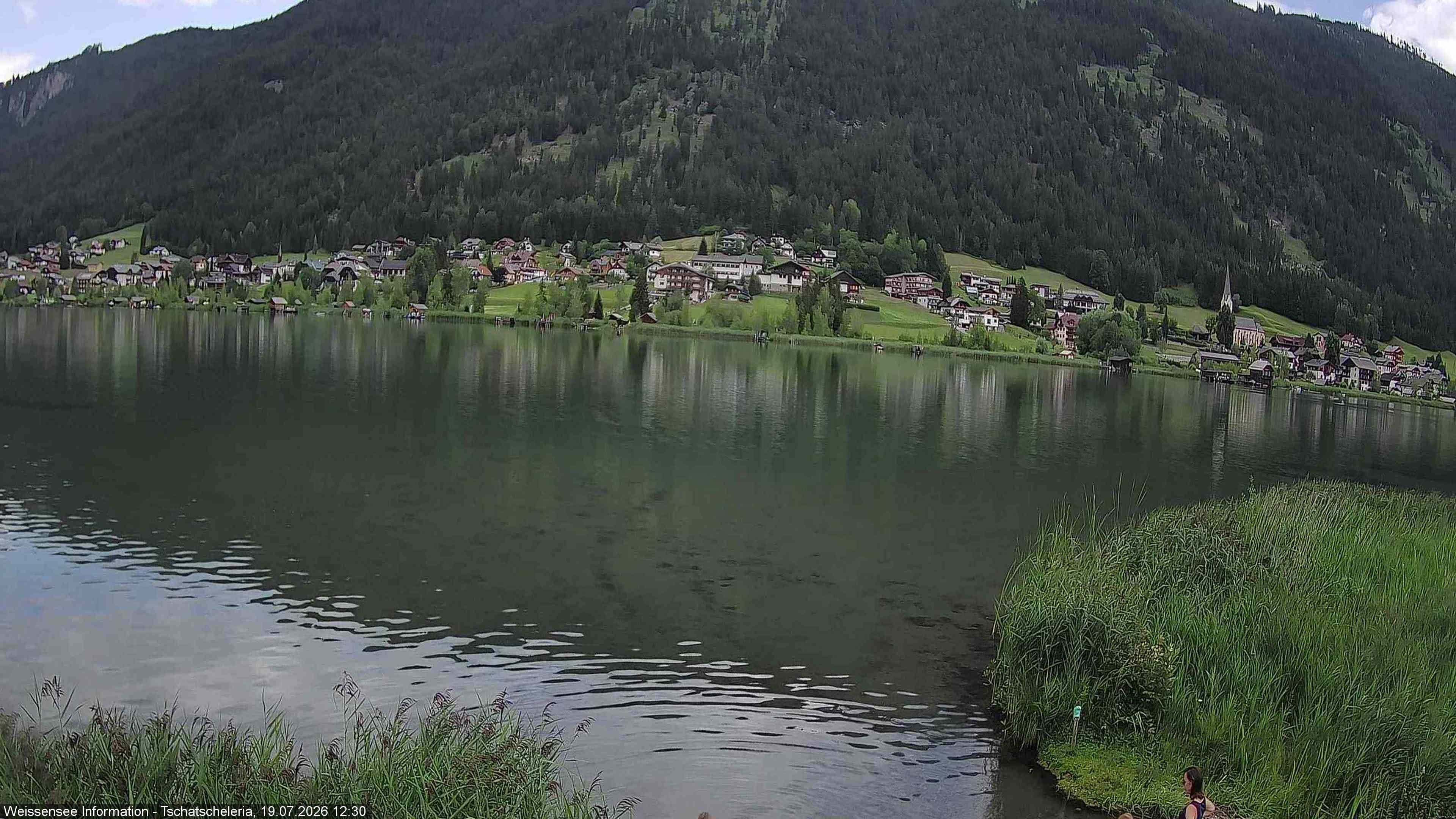 Archiv Foto Webcam Weissensee: Seeblick von Tschatscheleria
