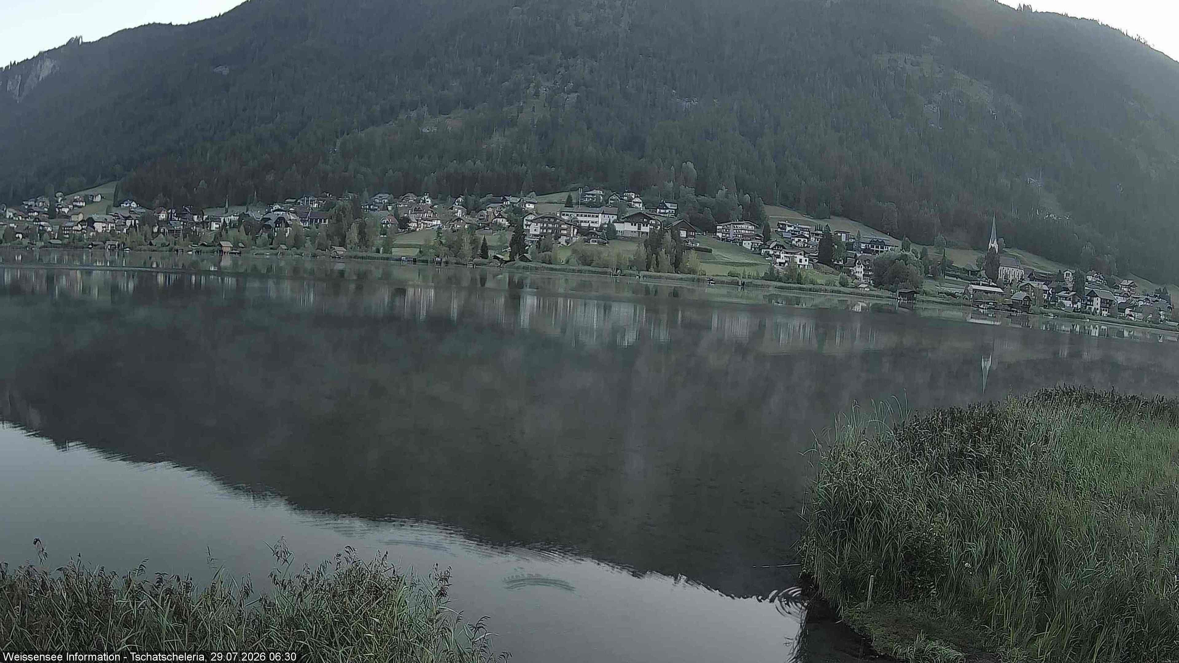 Archiv Foto Webcam Weissensee: Seeblick von Tschatscheleria