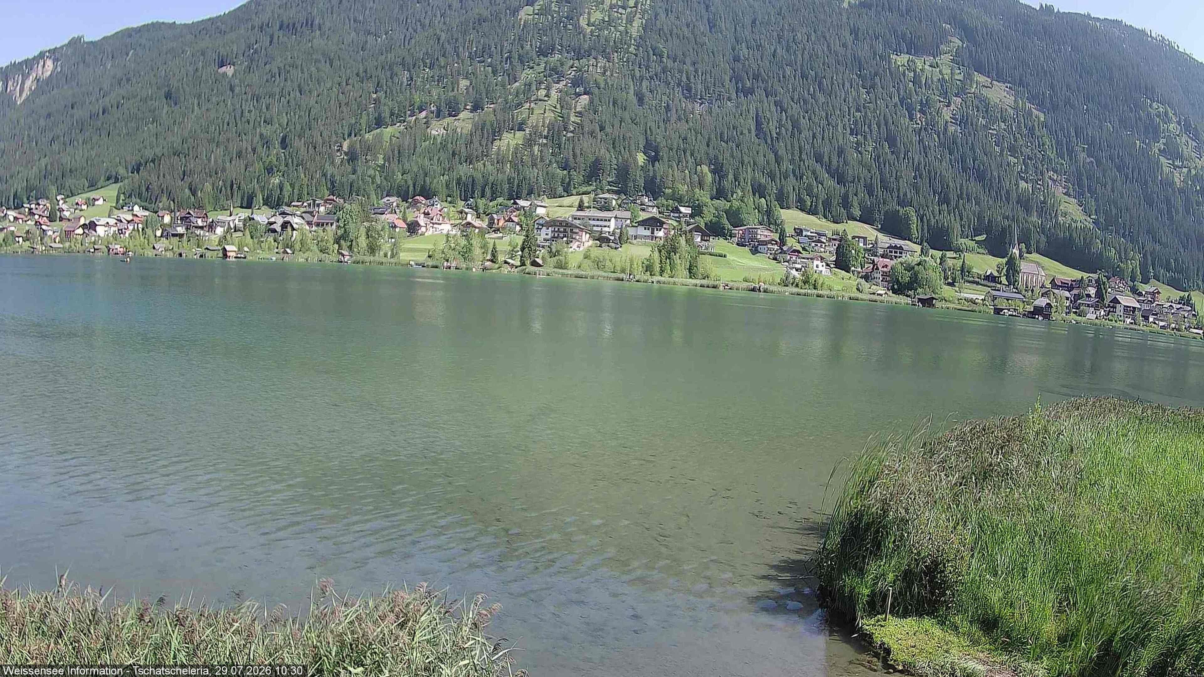 Archiv Foto Webcam Weissensee: Seeblick von Tschatscheleria