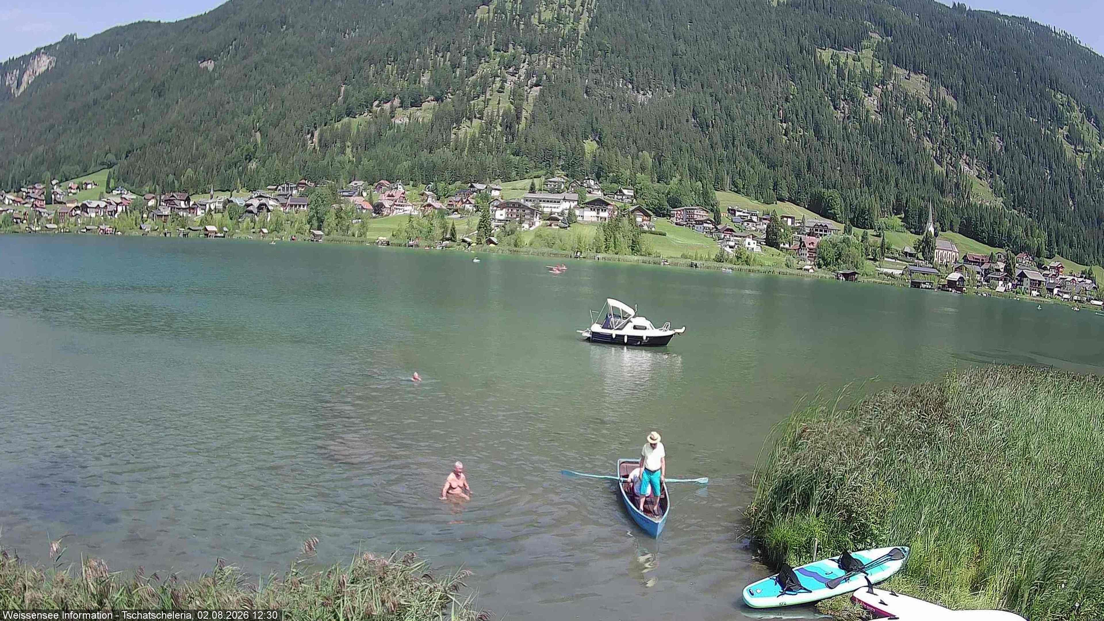Archiv Foto Webcam Weissensee: Seeblick von Tschatscheleria