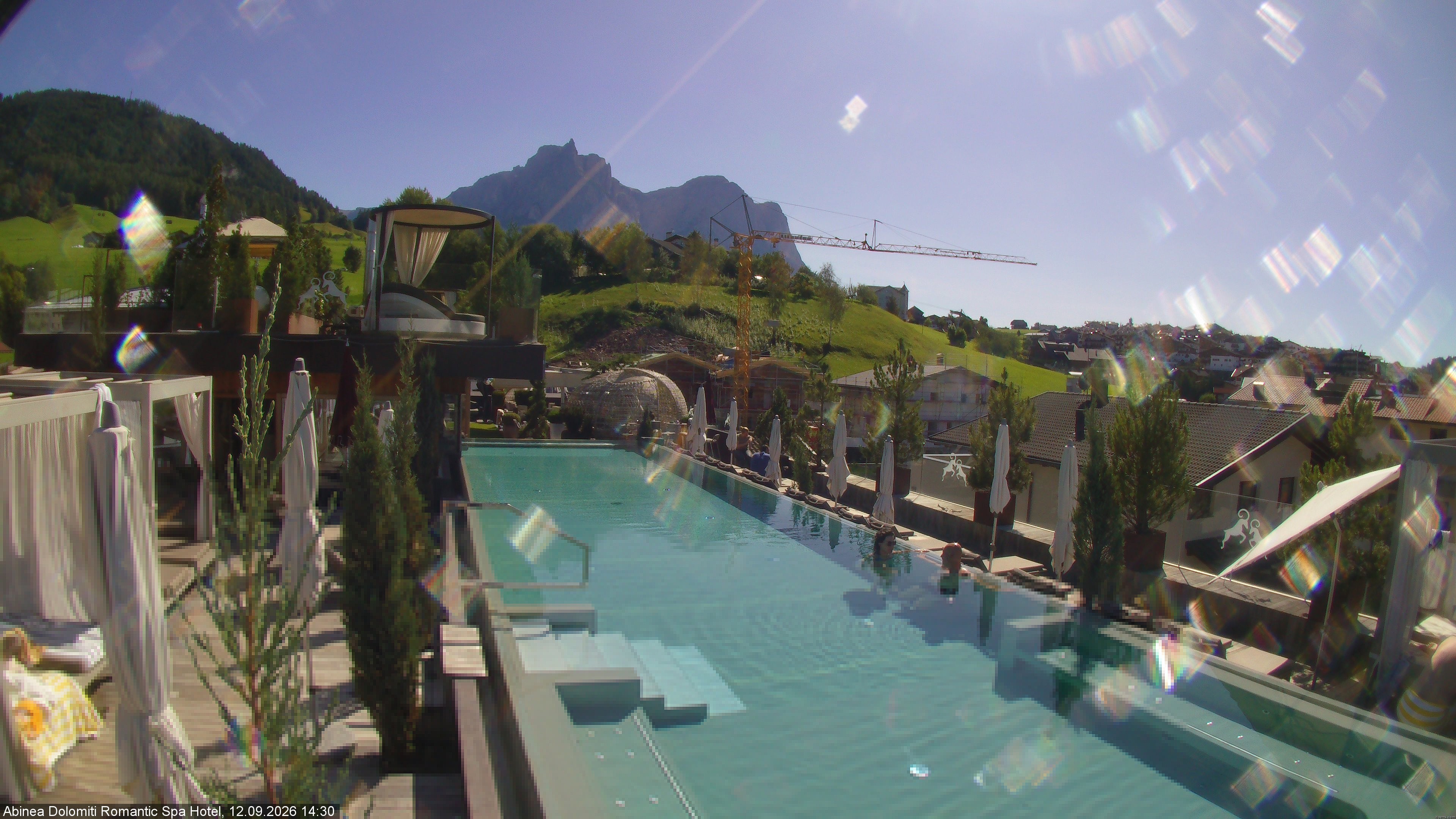 Archived image Webcam Kastelruth: Abinea Dolomiti Romantic Spa Hotel