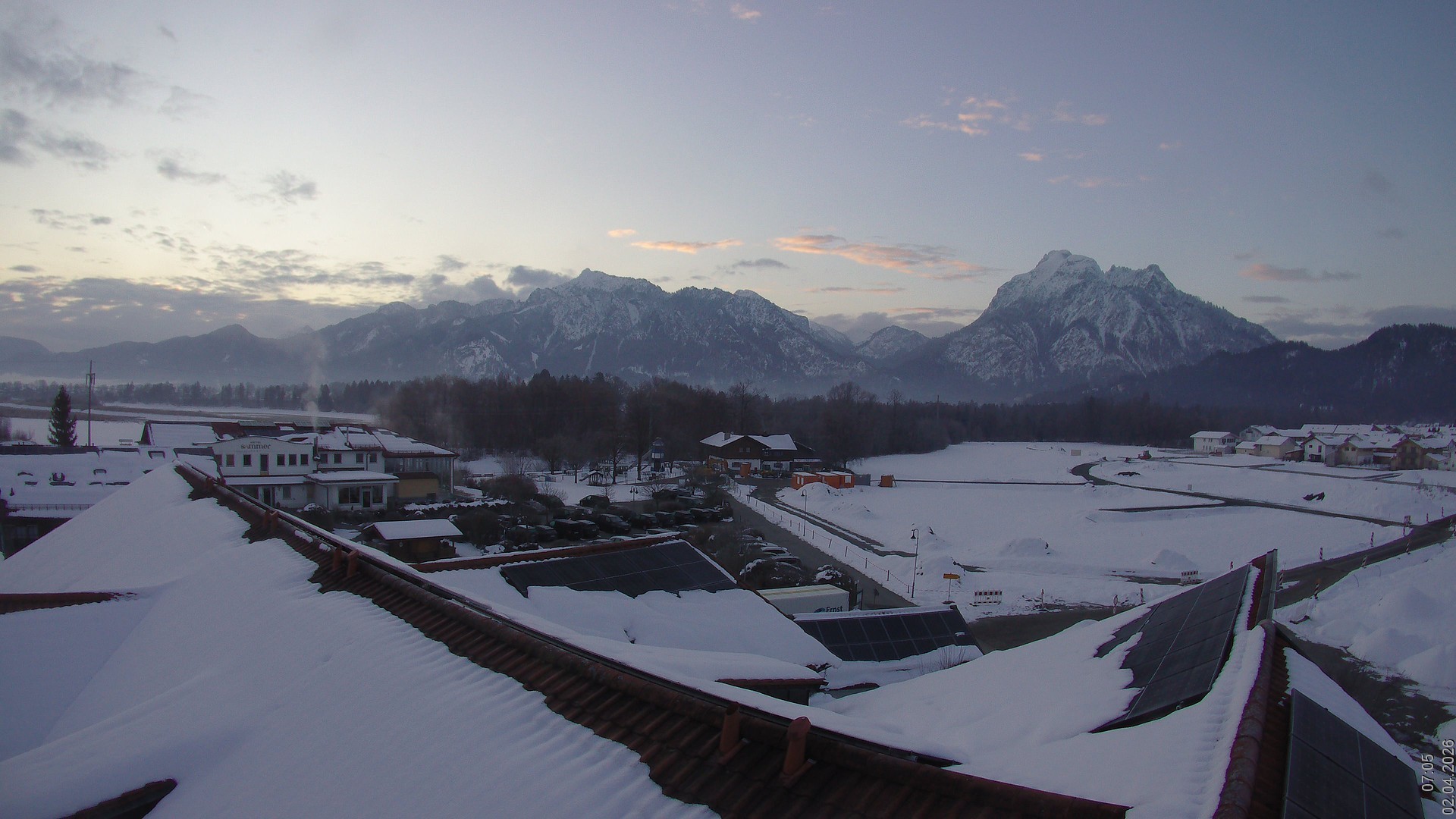 Archiv Foto Webcam Füssen: Ausblick vom Hotel Sommer