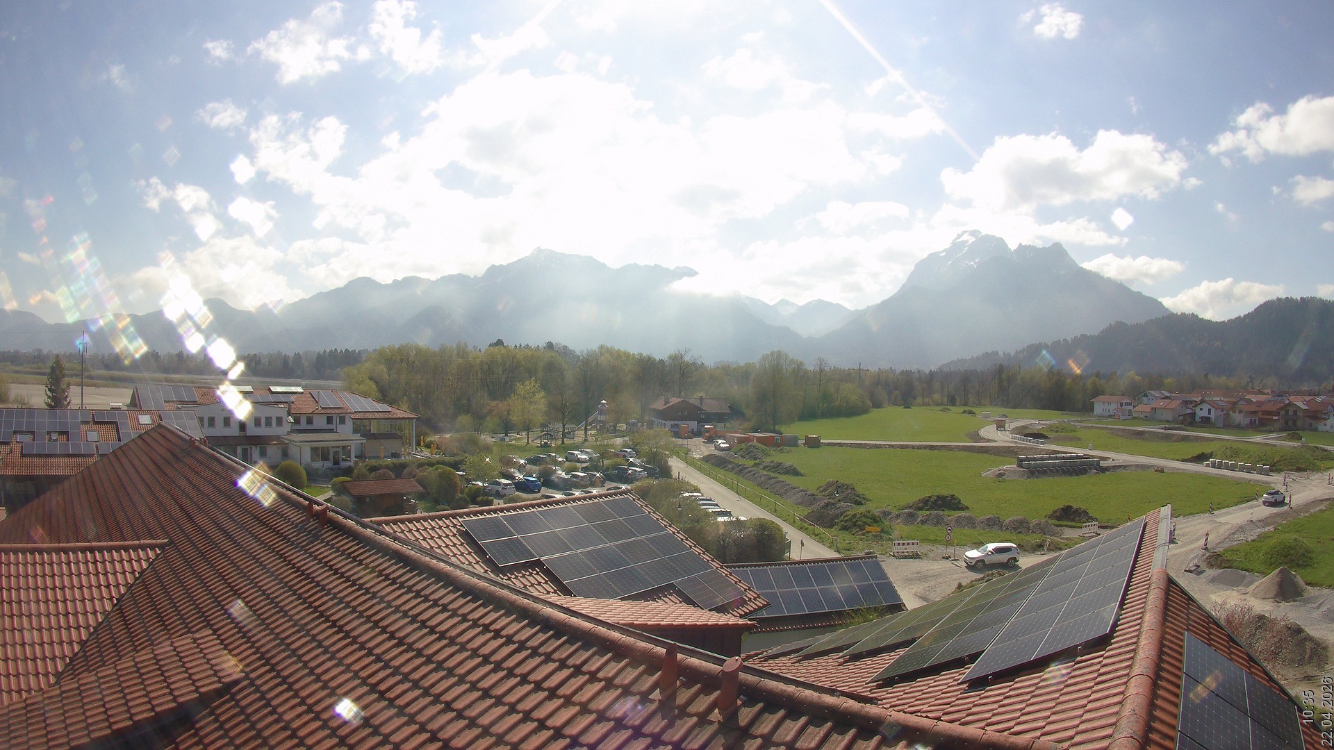 Archiv Foto Webcam Füssen: Ausblick vom Hotel Sommer