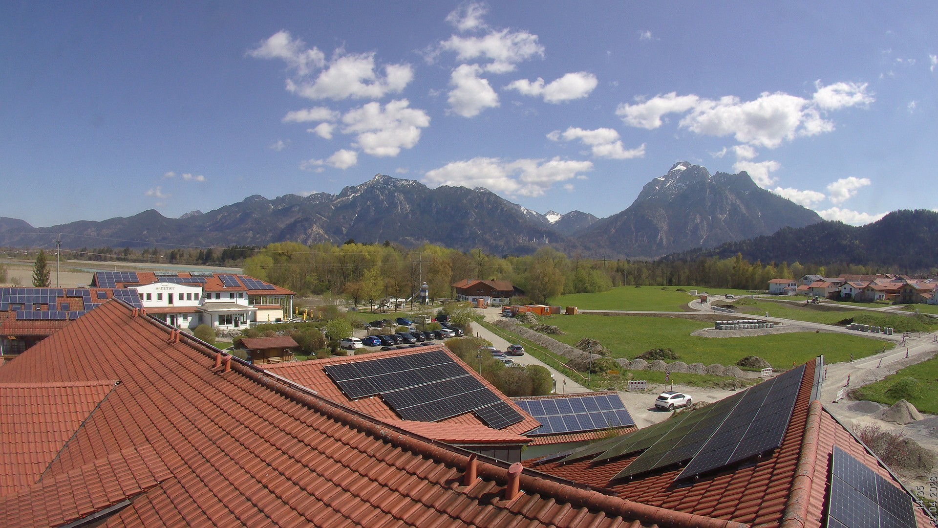 Archiv Foto Webcam Füssen: Ausblick vom Hotel Sommer