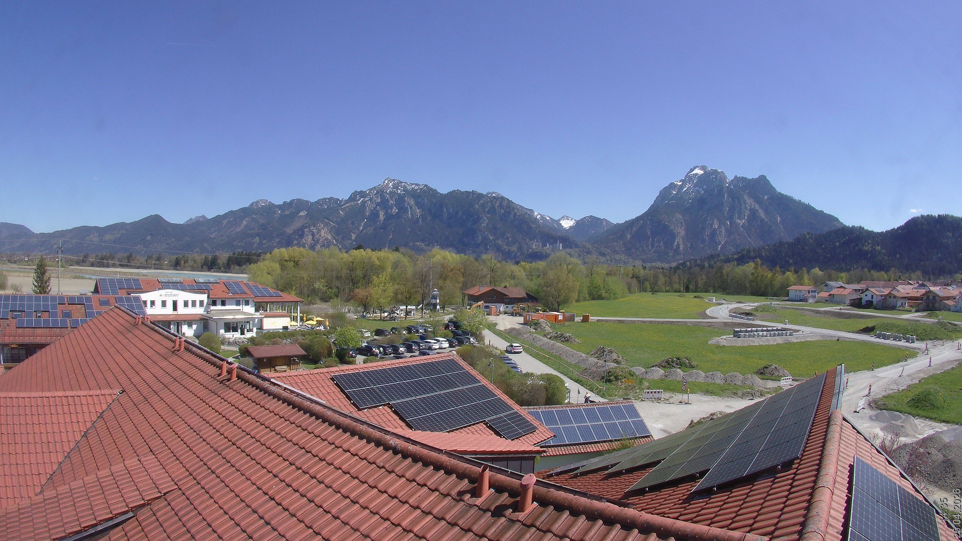 Archiv Foto Webcam Füssen: Ausblick vom Hotel Sommer
