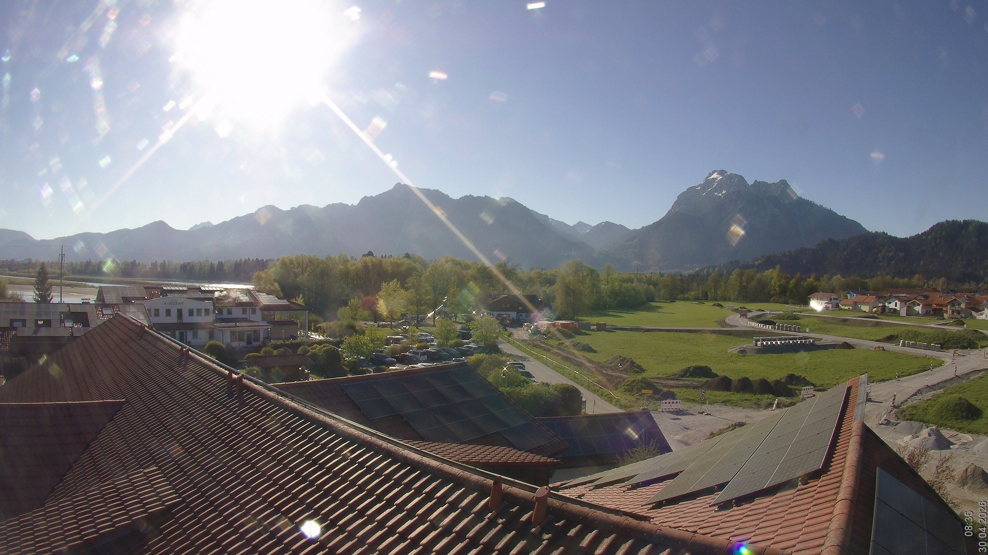 Archiv Foto Webcam Füssen: Ausblick vom Hotel Sommer