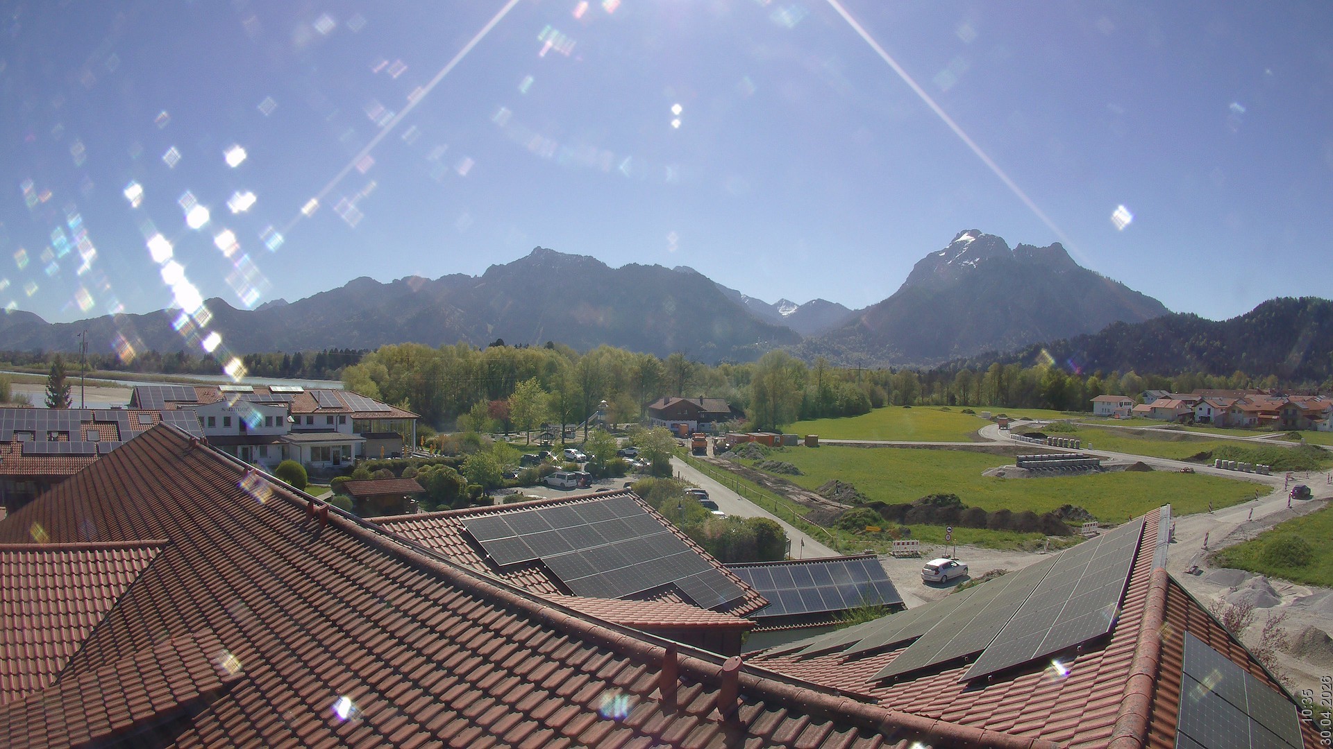 Archiv Foto Webcam Füssen: Ausblick vom Hotel Sommer