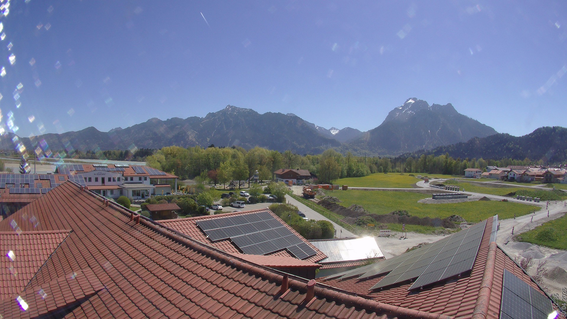 Archiv Foto Webcam Füssen: Ausblick vom Hotel Sommer