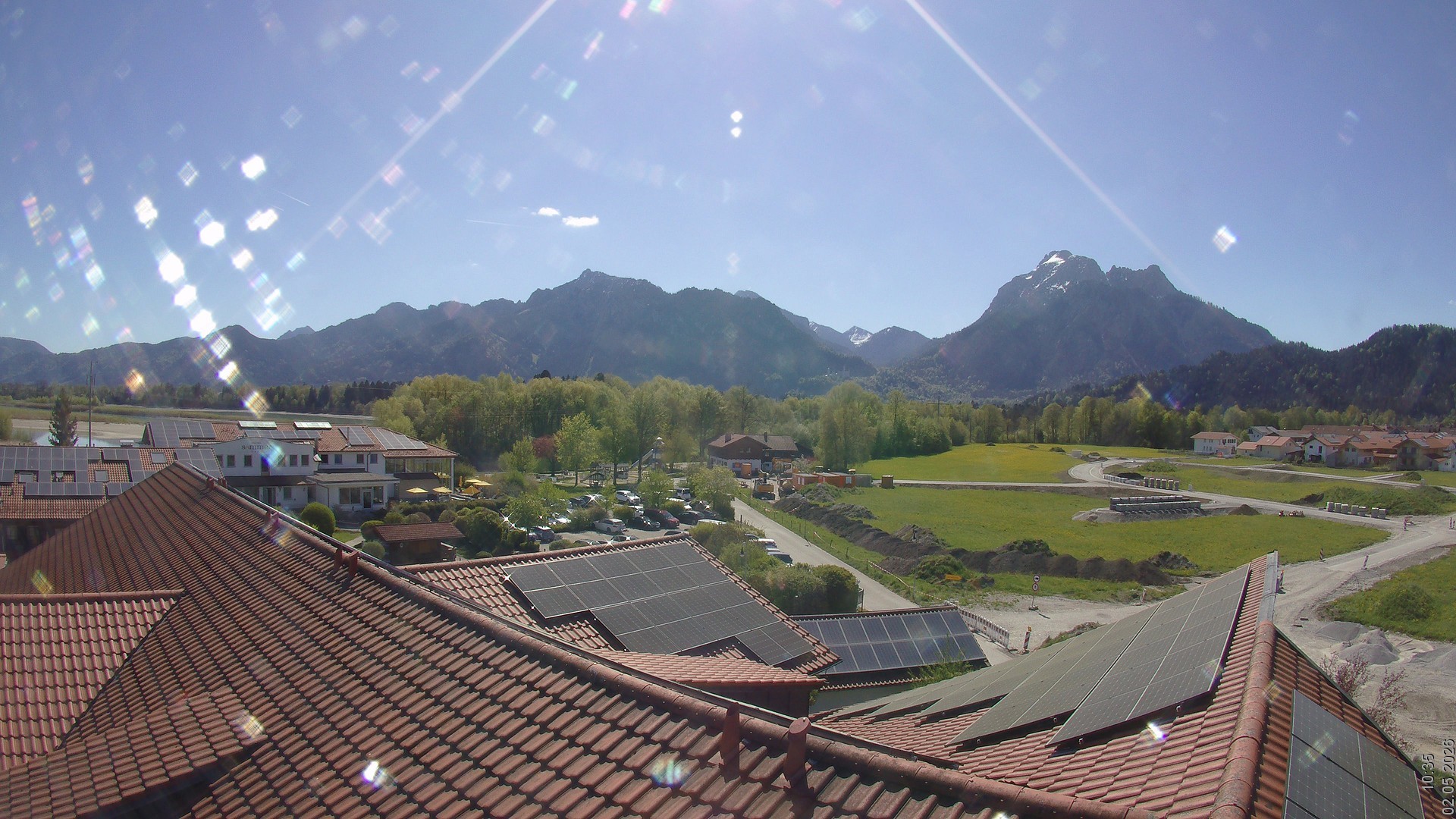 Archiv Foto Webcam Füssen: Ausblick vom Hotel Sommer