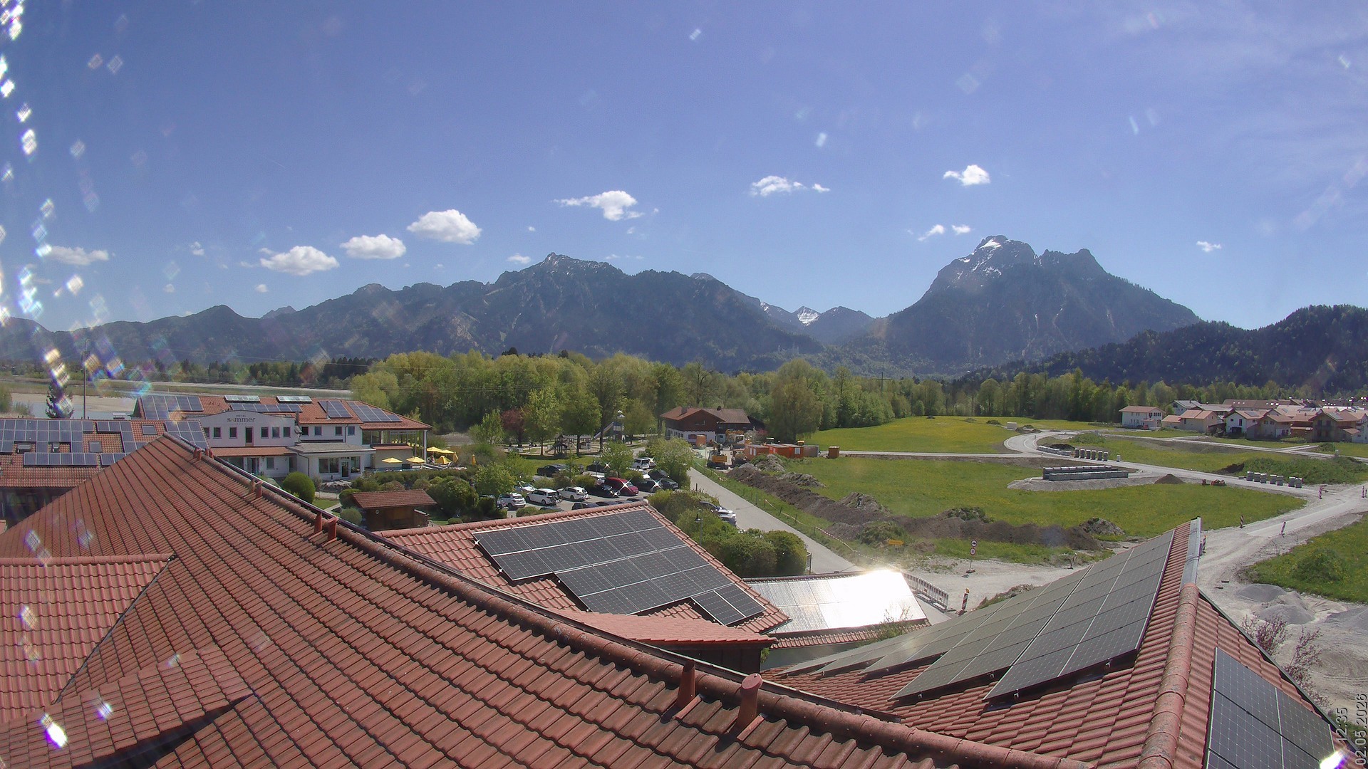 Archiv Foto Webcam Füssen: Ausblick vom Hotel Sommer