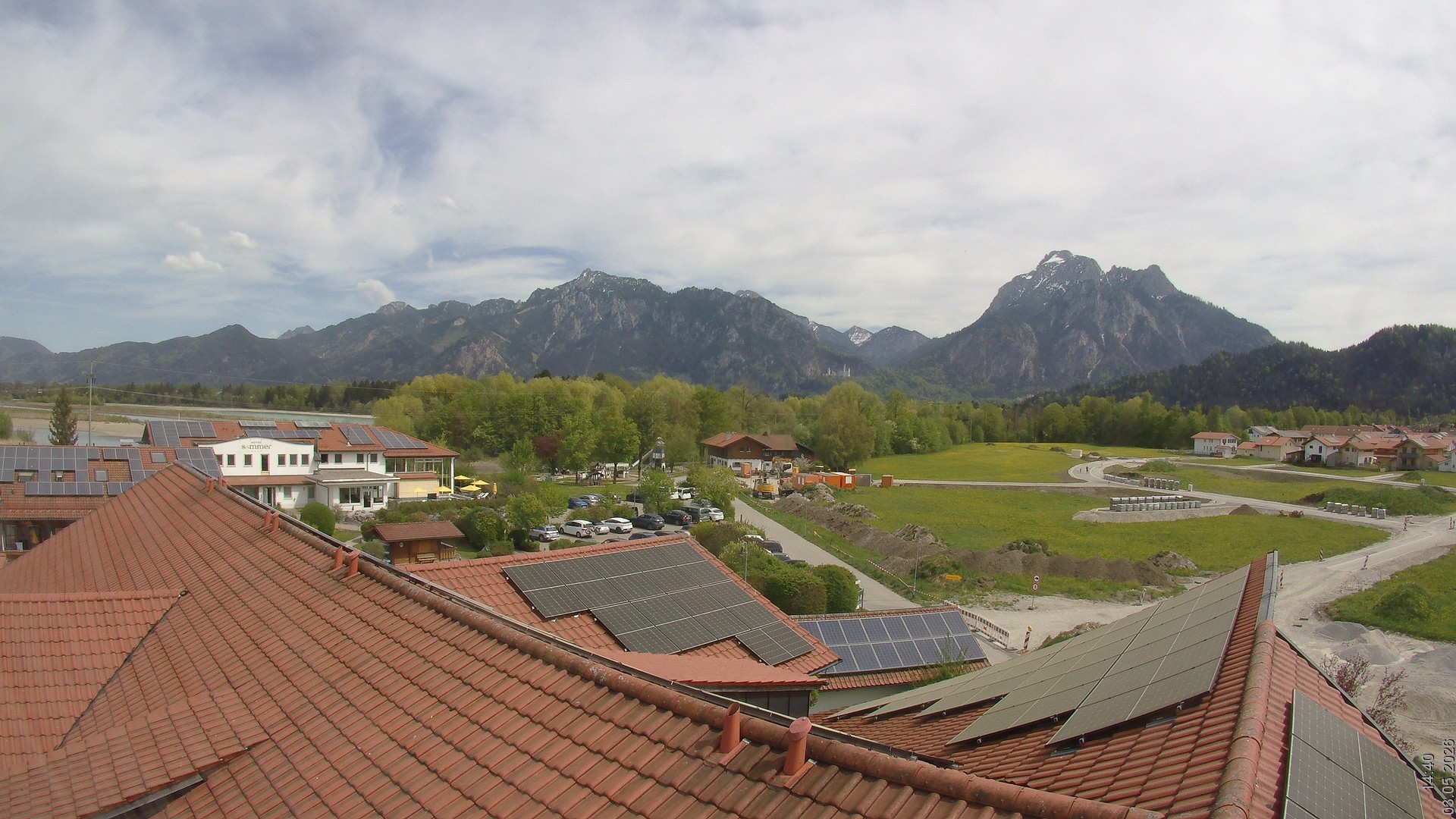 Archiv Foto Webcam Füssen: Ausblick vom Hotel Sommer