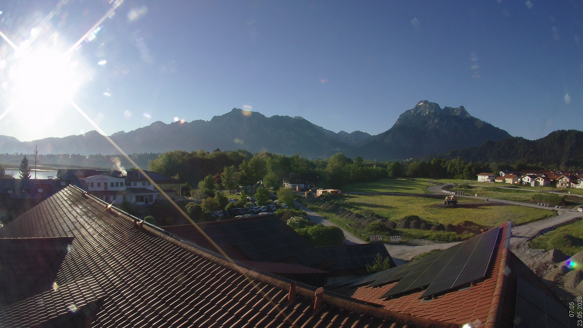 Archiv Foto Webcam Füssen: Ausblick vom Hotel Sommer