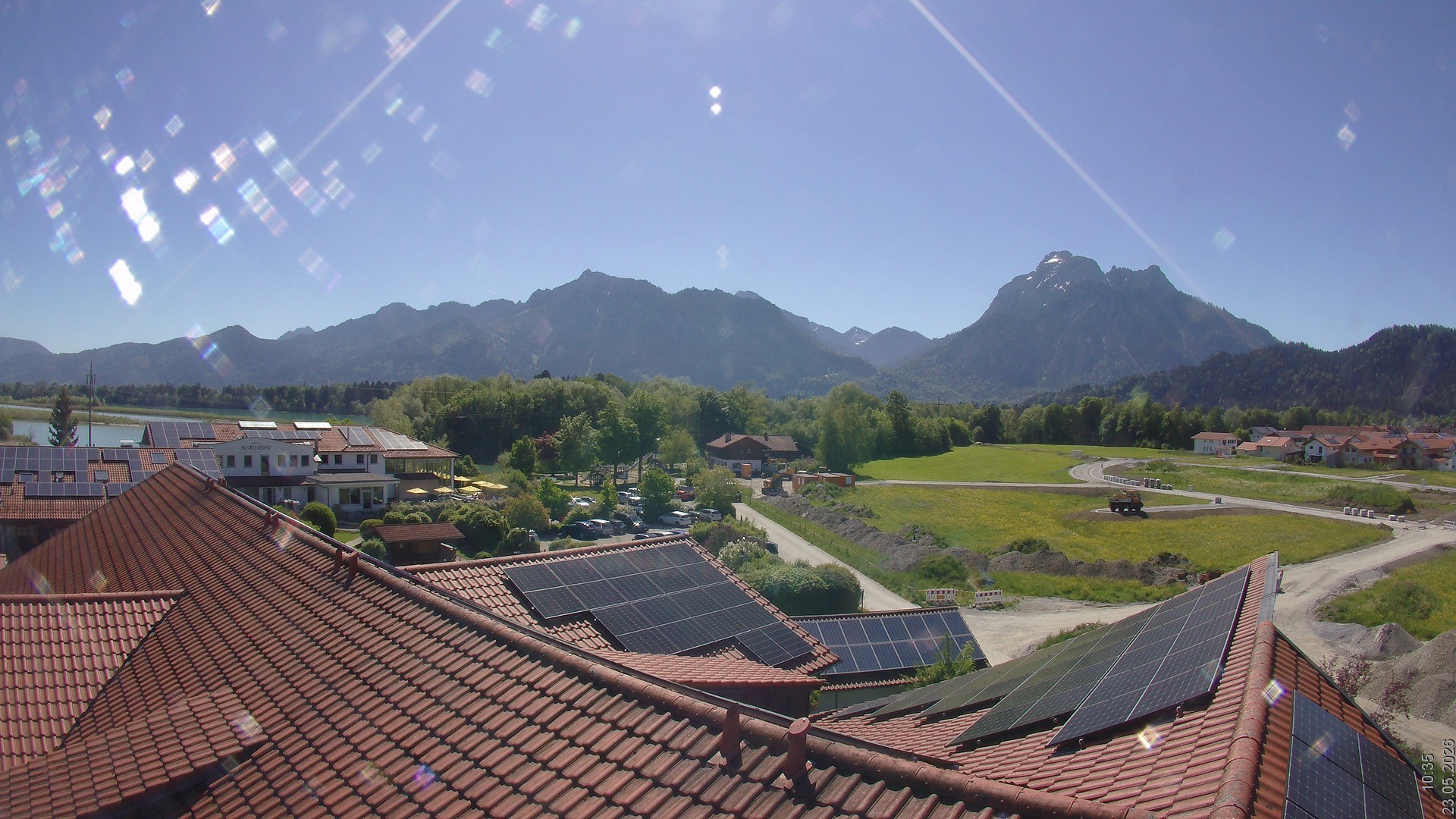 Archiv Foto Webcam Füssen: Ausblick vom Hotel Sommer