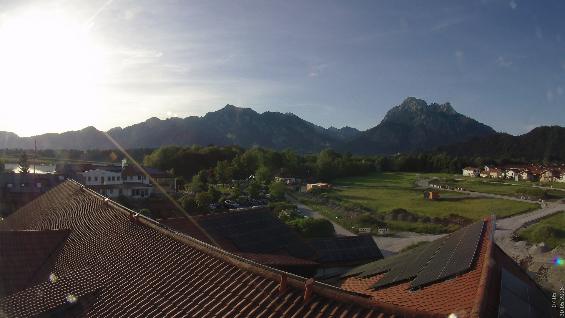 Archiv Foto Webcam Füssen: Ausblick vom Hotel Sommer