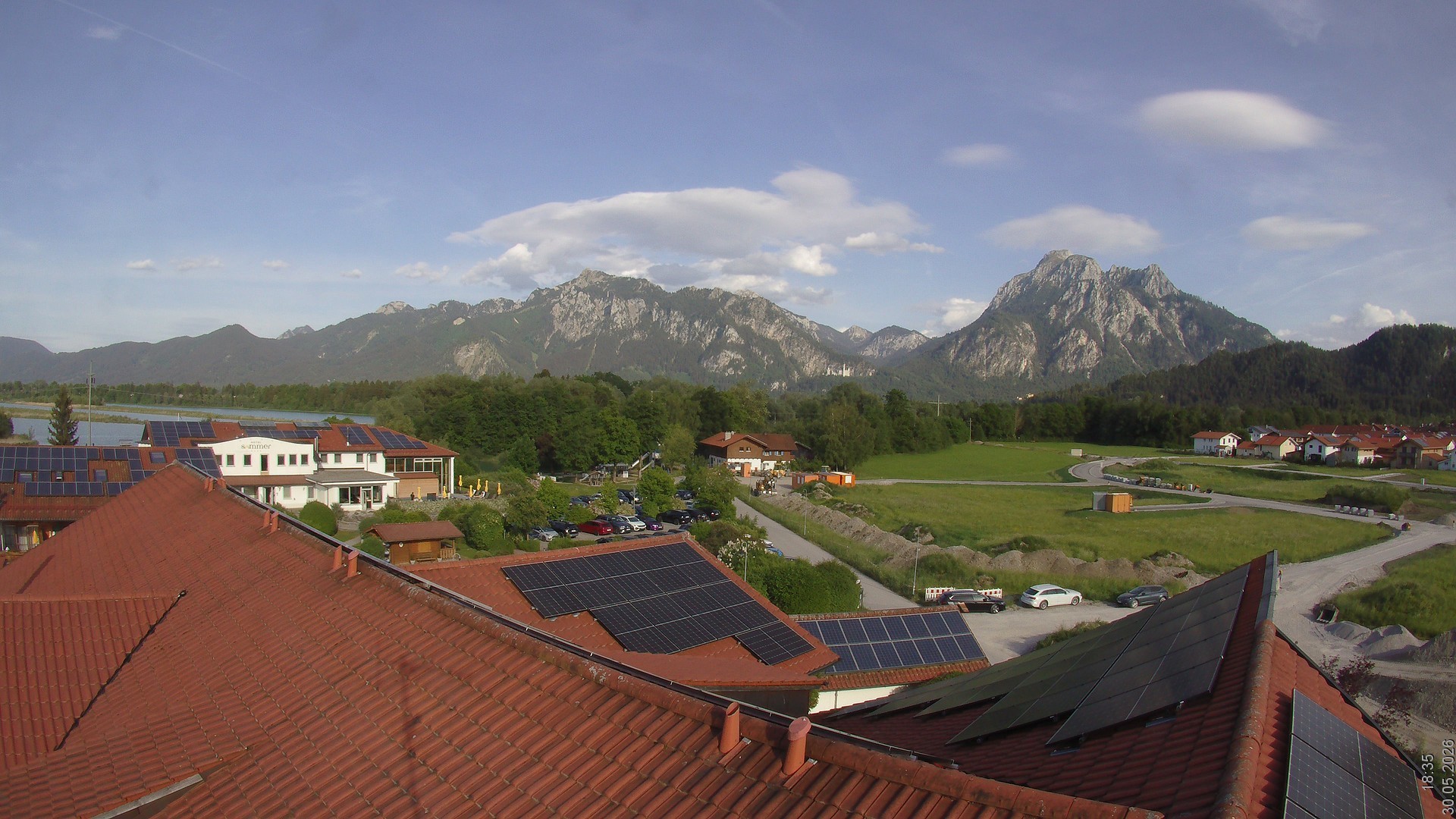 Archiv Foto Webcam Füssen: Ausblick vom Hotel Sommer