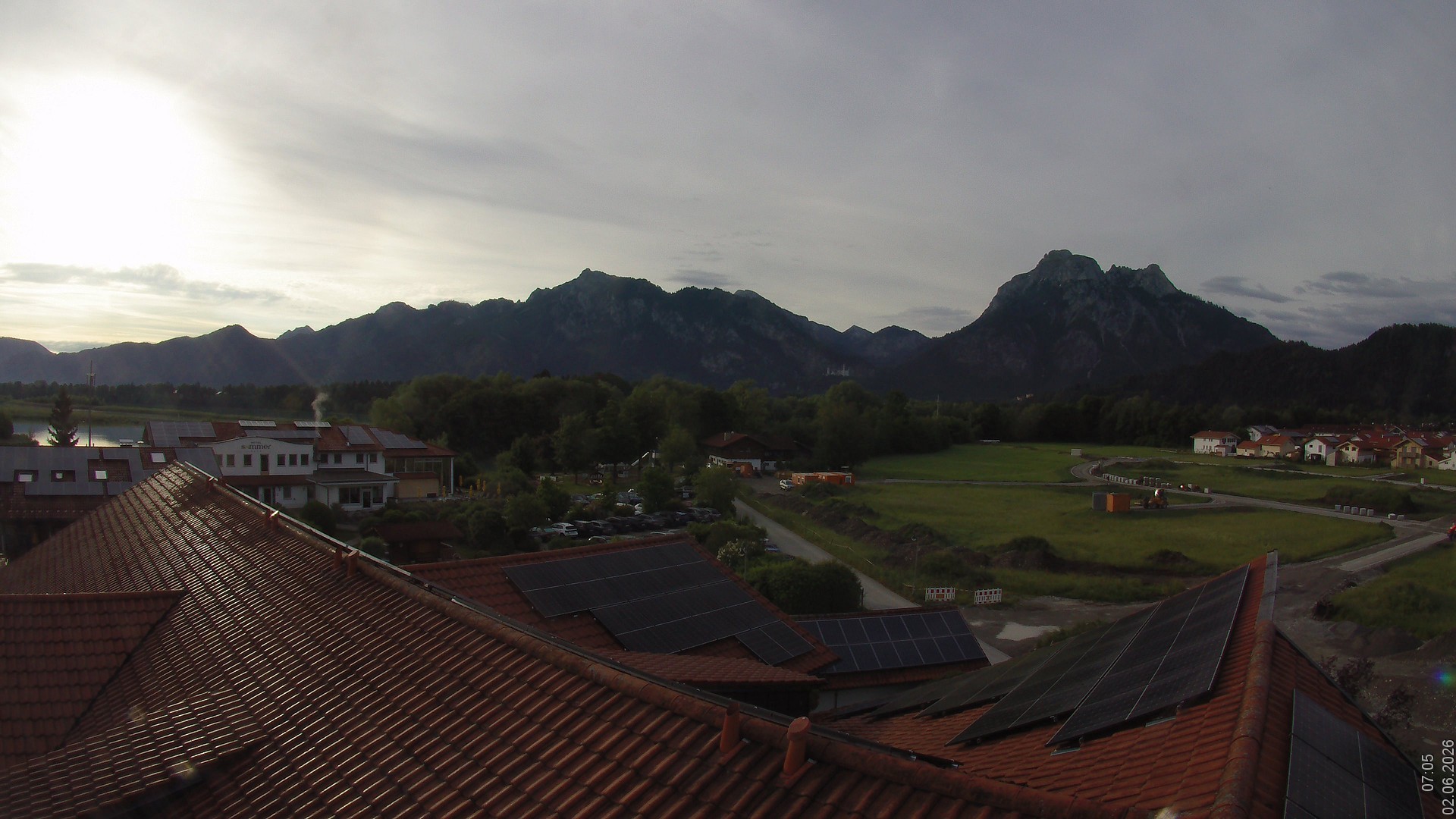 Archiv Foto Webcam Füssen: Ausblick vom Hotel Sommer