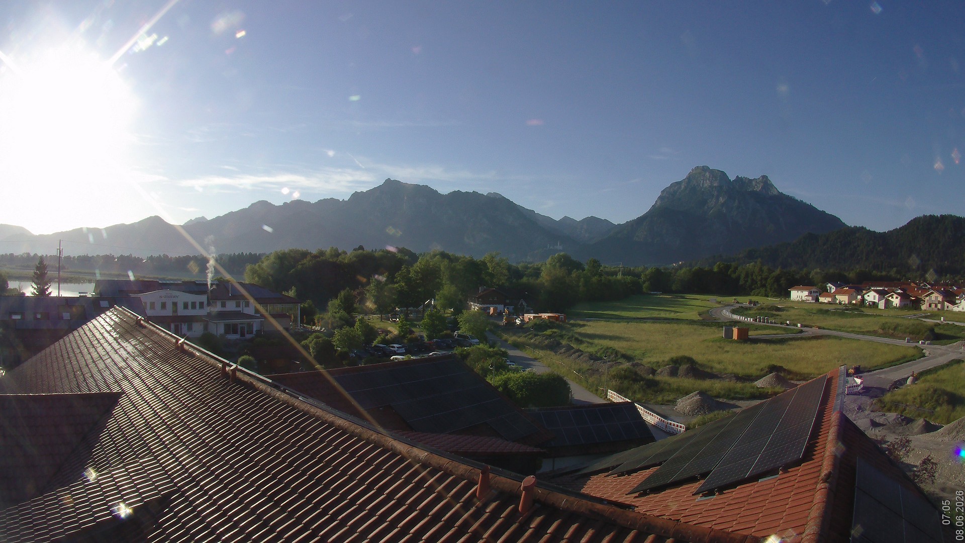 Archiv Foto Webcam Füssen: Ausblick vom Hotel Sommer