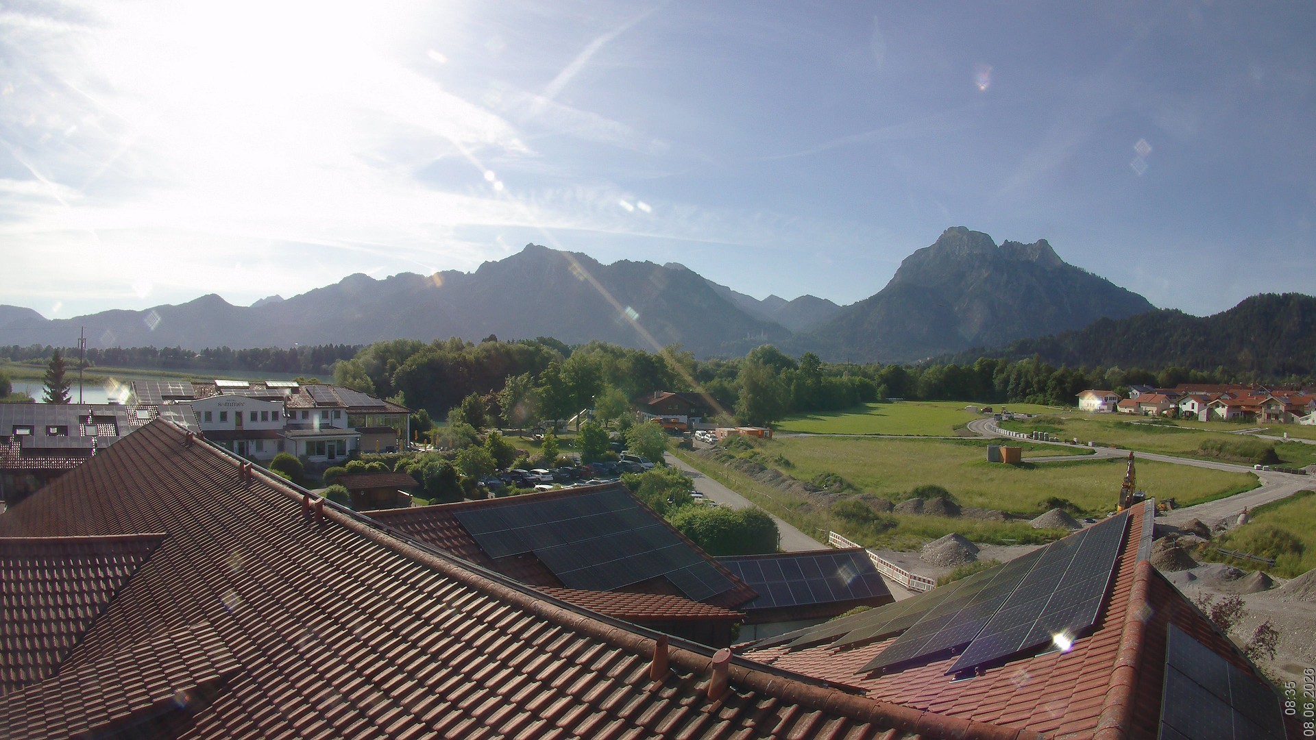 Archiv Foto Webcam Füssen: Ausblick vom Hotel Sommer
